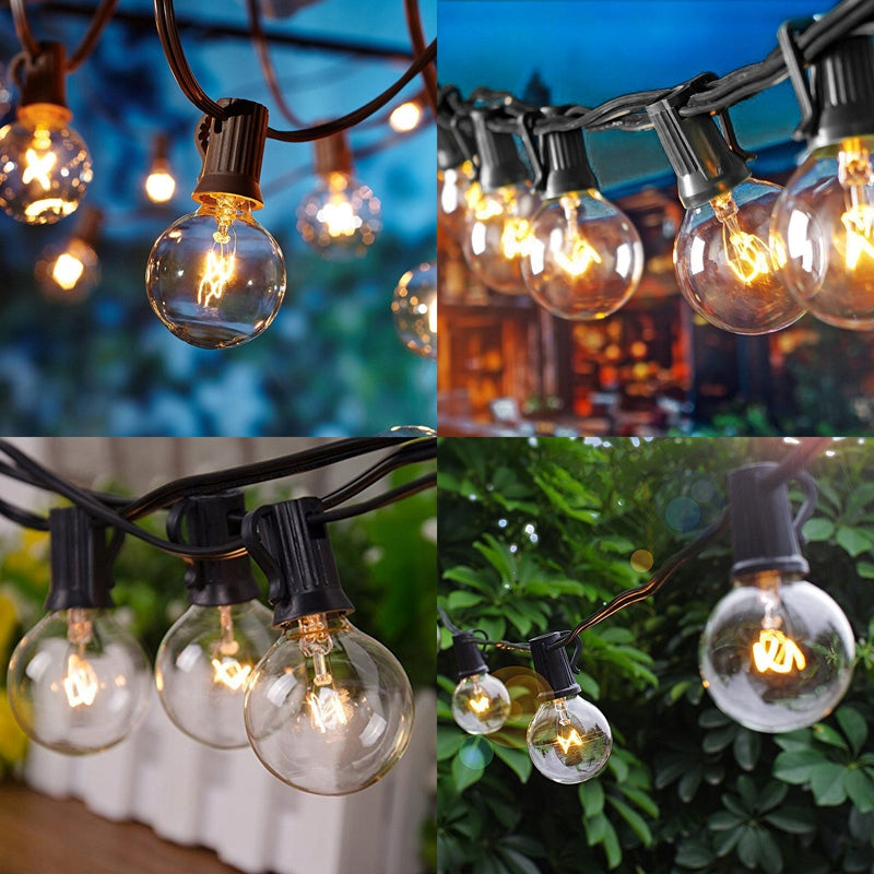 GARDEN GARLAND LAMP BULBS BALLS 15M 50 4 SPARE BULBS G40 Length 1500 cm