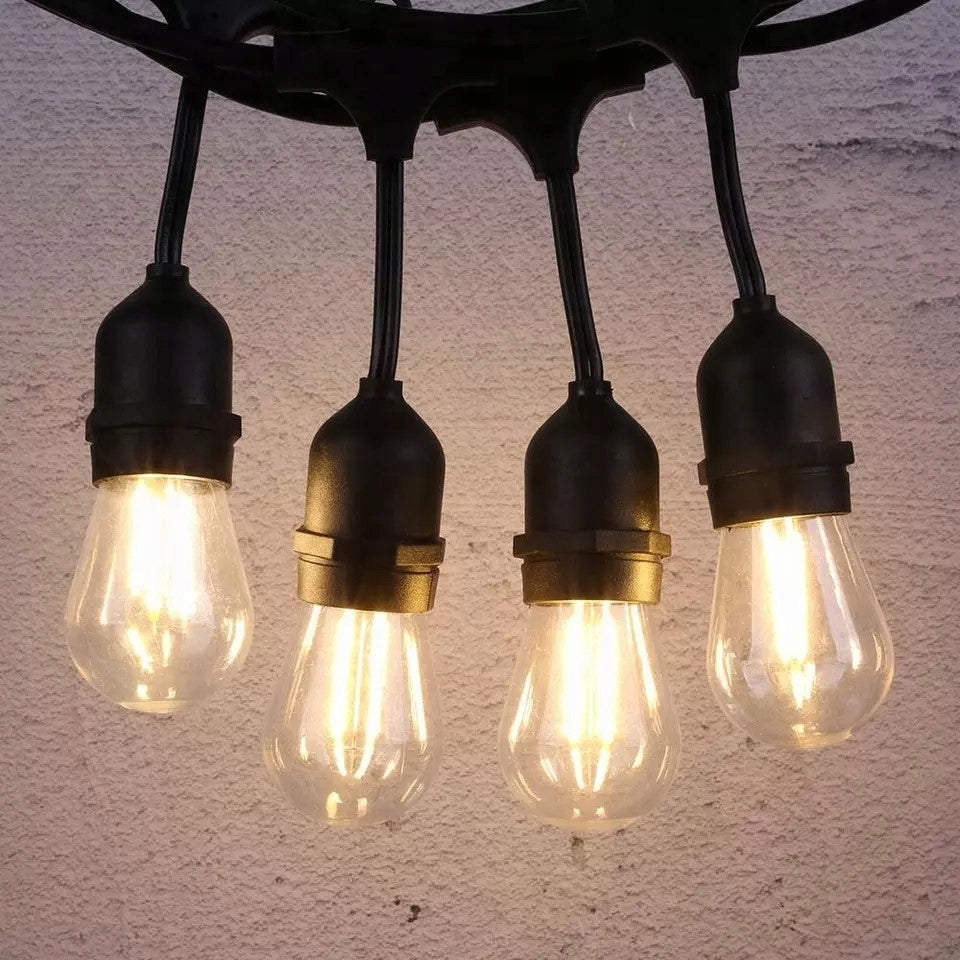 GARDEN GARLAND LIGHT 10M 11x LED BULB E27 LIGHTS WATERPROOF THICK Packaging status original