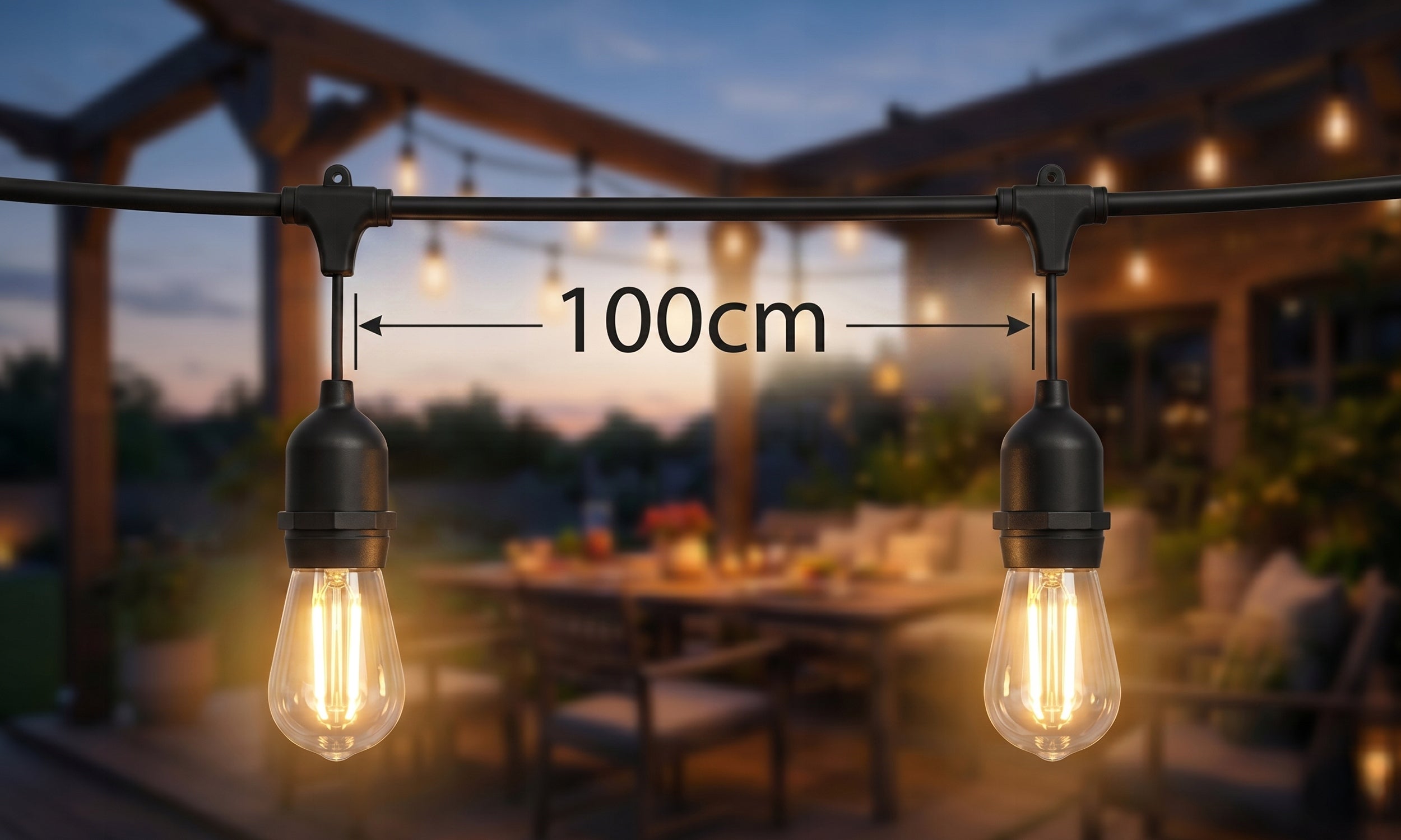 GARDEN GARLAND LIGHT 20x BULBS LED LAMPS FOR BALCONY CHAIN 20m E27 Packaging status original
