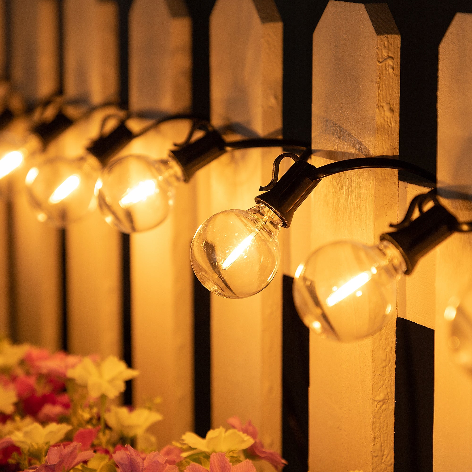 GARDEN GARLAND LIGHT BULBS OUTDOOR CHAIN WATERPROOF Power supply mains