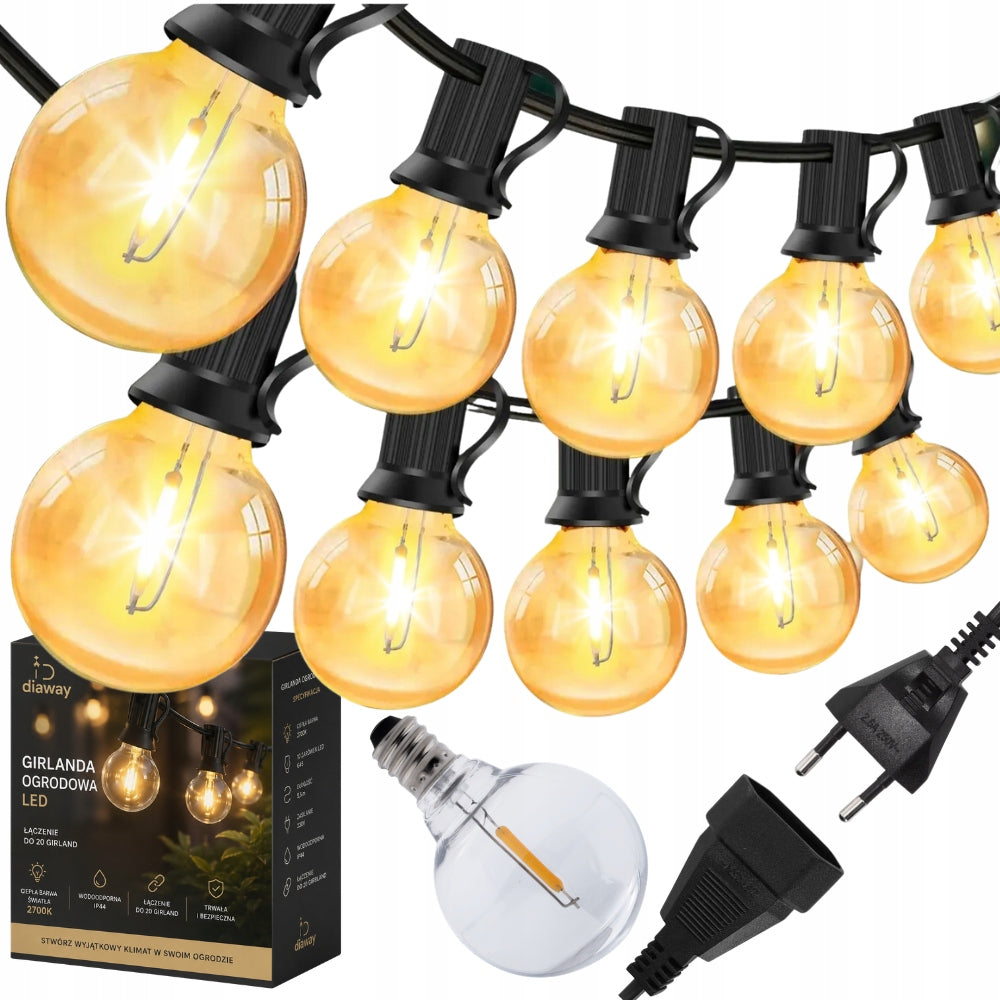 GARDEN GARLAND LIGHT BULBS OUTDOOR CHAIN WATERPROOF