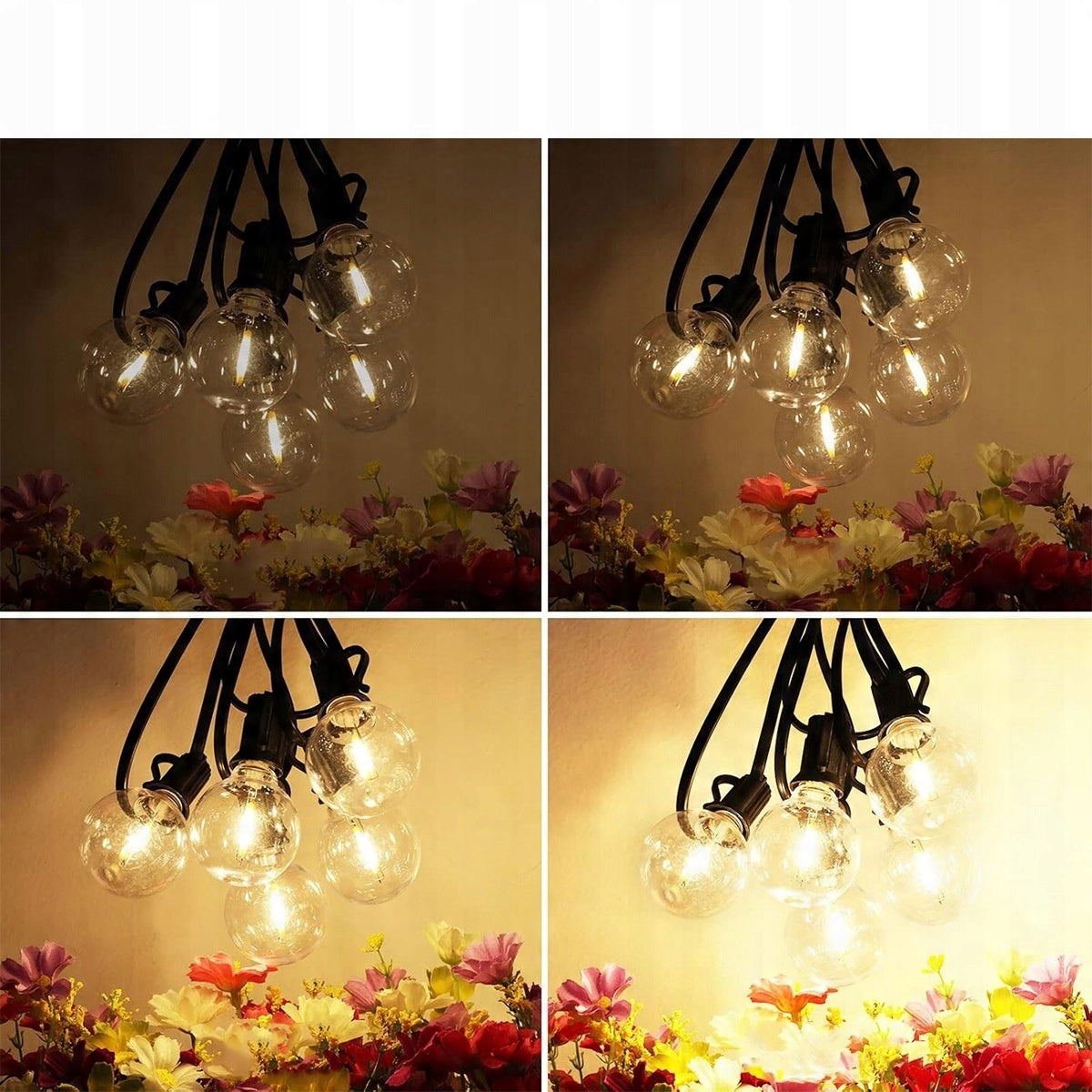 GARDEN GARLAND LIGHT DECORATION 18M BULBS 50 LED OUTDOOR LIGHTS Power supply mains