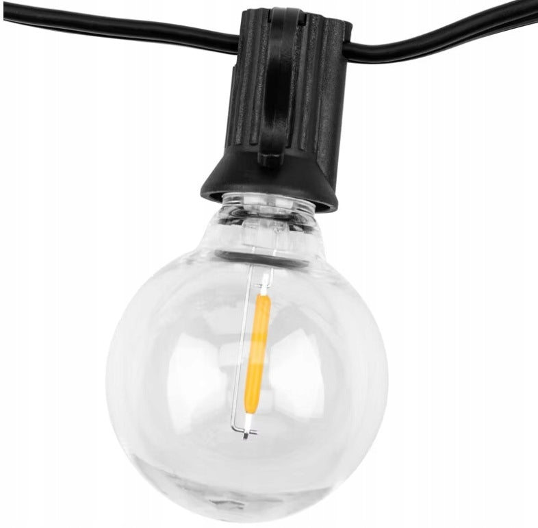 GARDEN GARLAND LIGHT LED 25X LAMP BULB WITH REMOTE CONTROL 15M OUTDOOR Power supply mains