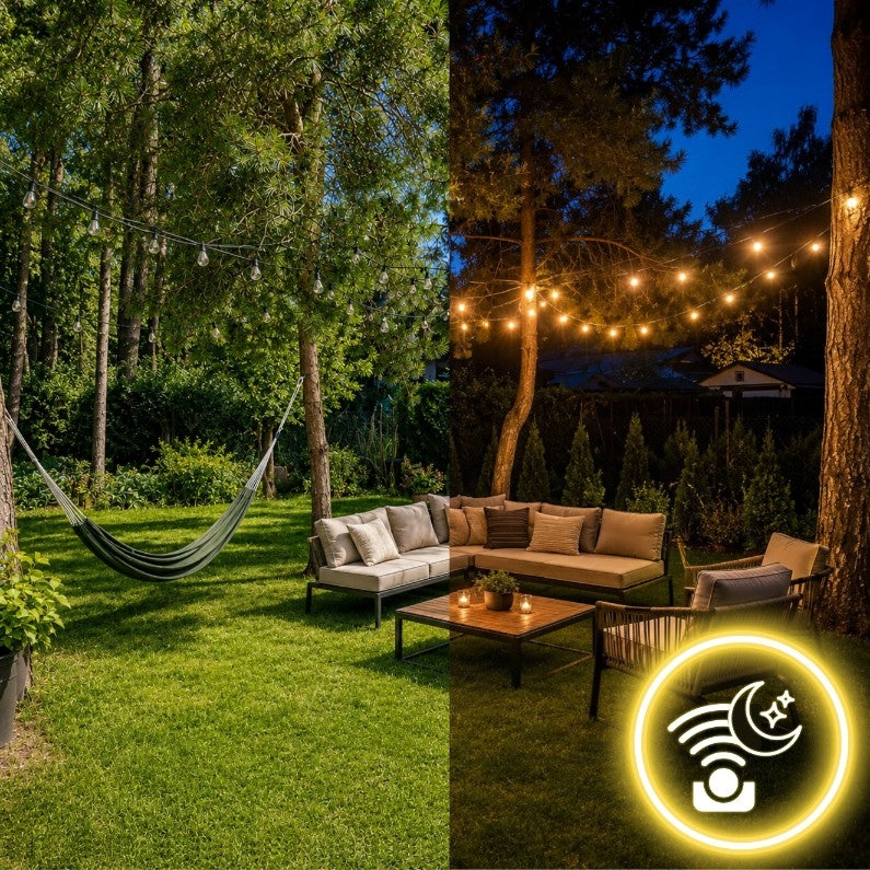 GARDEN GARLAND Led Solution Solar 10m 10 bulbs E27 White Warm Thread type E27