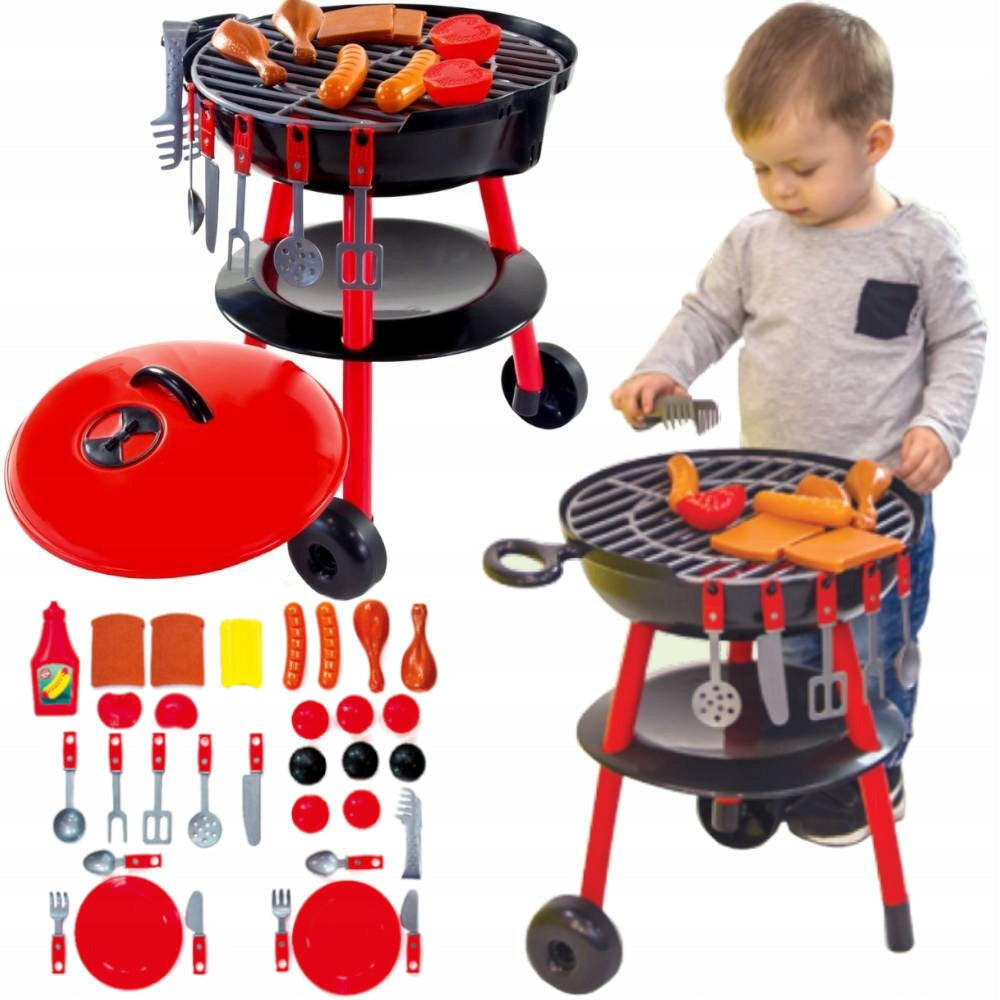 GARDEN GRILL FOR CHILDREN TO PLAY WITH 32 ACCESSORIES KITCHEN MOCHTOYS