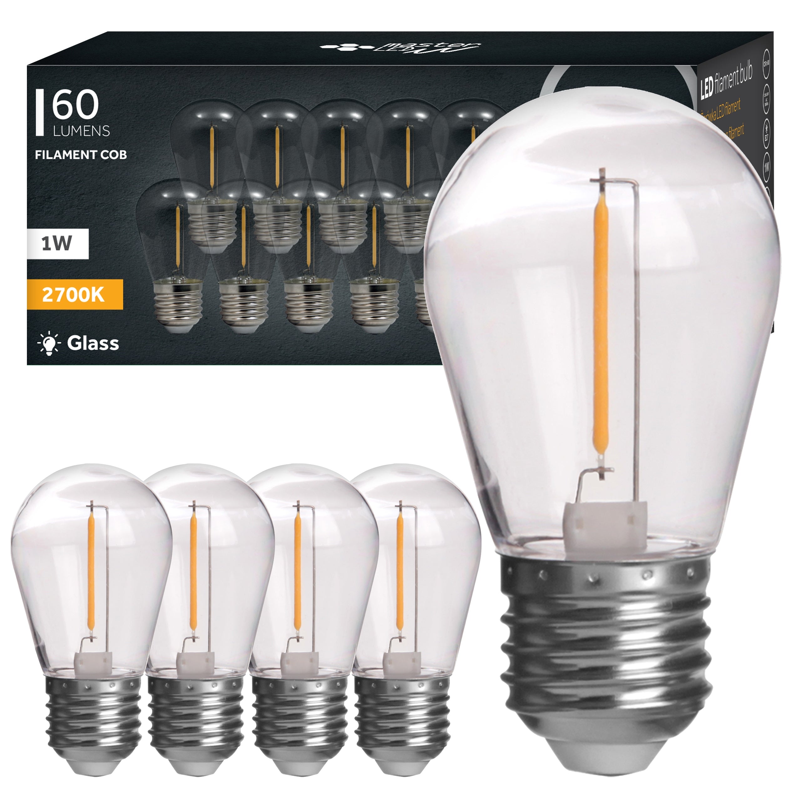 GARDEN Garland Light LAMPS for LED Terrace 10m + 10x E27 Bulbs Length 1000 cm