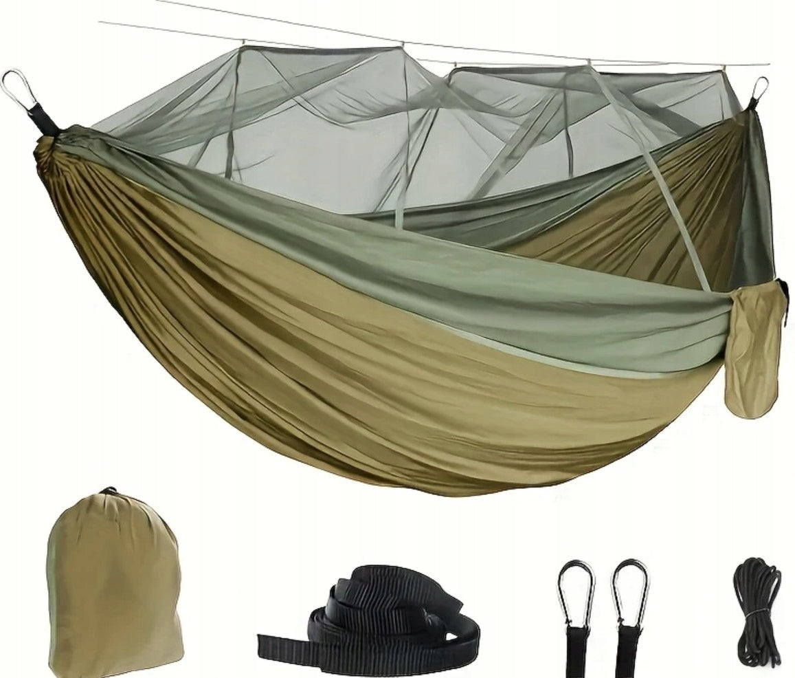 GARDEN HAMMOCK DOUBLE TOURIST WITH MOSQUITO NET SURVIVAL 260x140 COMFORTABLE