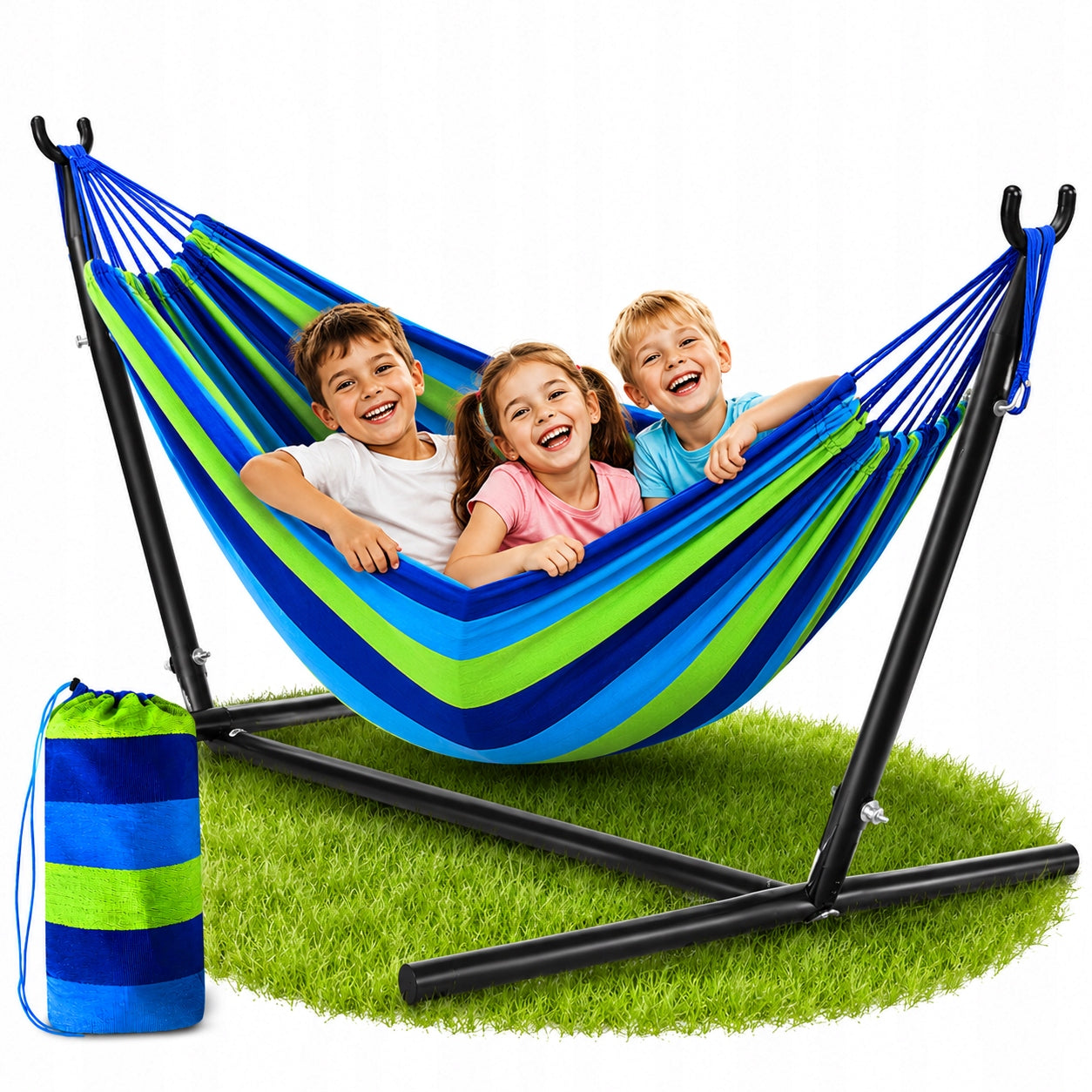 GARDEN HAMMOCK WITH STEEL FRAME DOUBLE XXL
