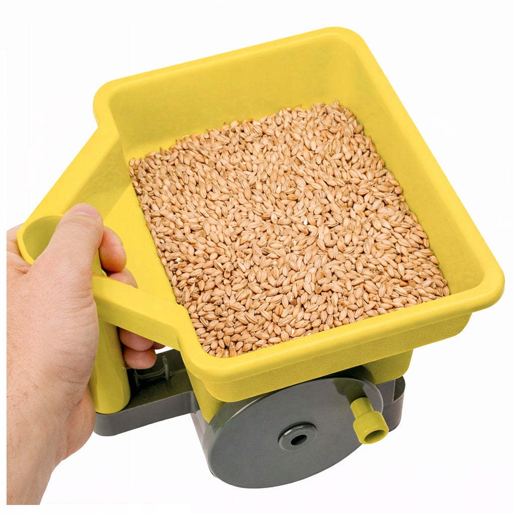 GARDEN HAND SEED DRILL FOR GRASS SEEDS VEGETABLE FERTILIZER SPREADER 3L