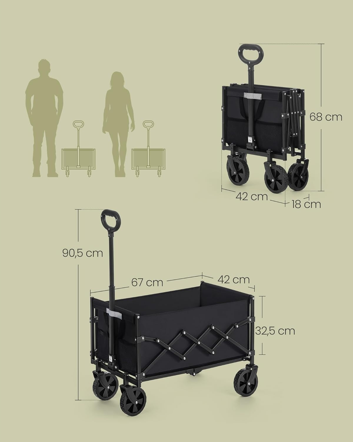 GARDEN HAND TRANSPORT TROLLEY WITH HANDLE 150KG OUTDOOR SONGMICS Manufacturer code GFW909B01