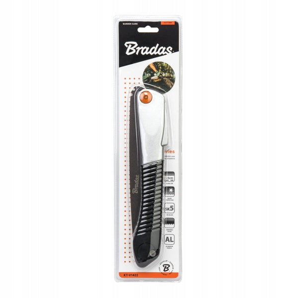GARDEN HANDHELD FOLDING SAW EXTENDABLE FOR SHRUB BRANCH BLADE 23CM TEFLON Brand Bradas