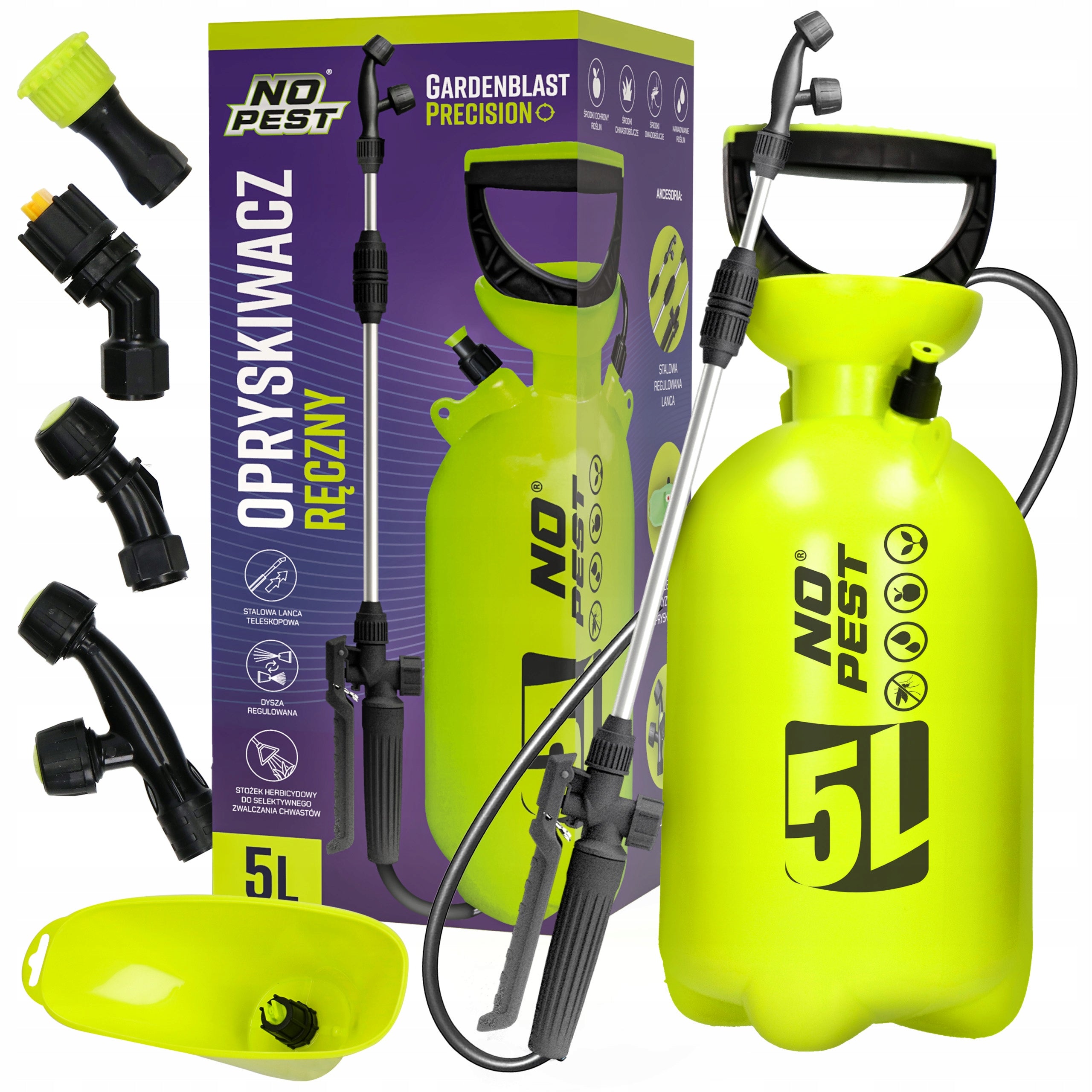 GARDEN HANDHELD PRESSURE SPRAYER WITH ADJUSTABLE NOZZLE GARDENBLAST 5L