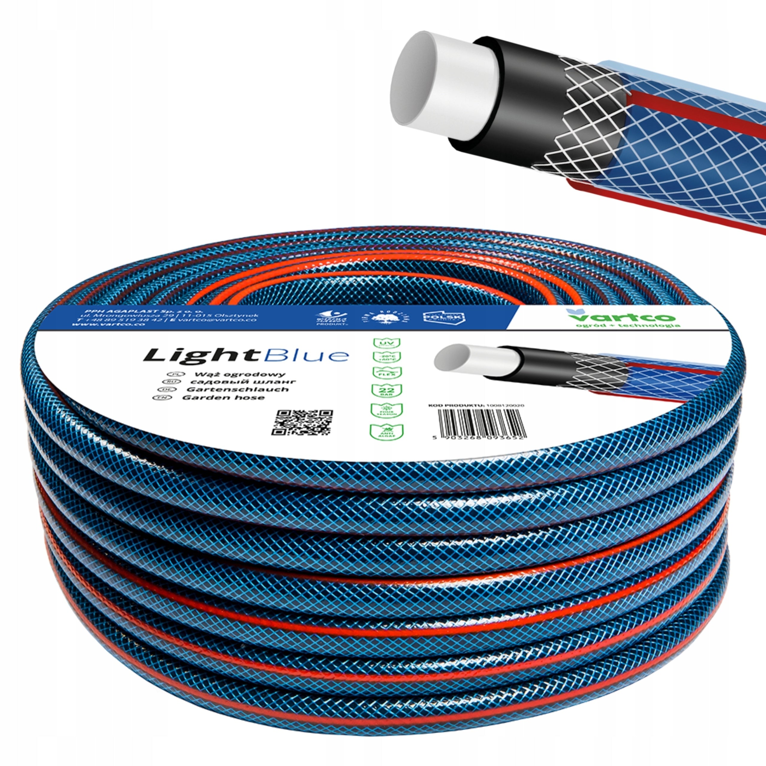 GARDEN HOSE 4-LAYER WATERING VARTCO 22BAR 3/4'' 30M POLISH PRODUCT Manufacturer code 1008340030