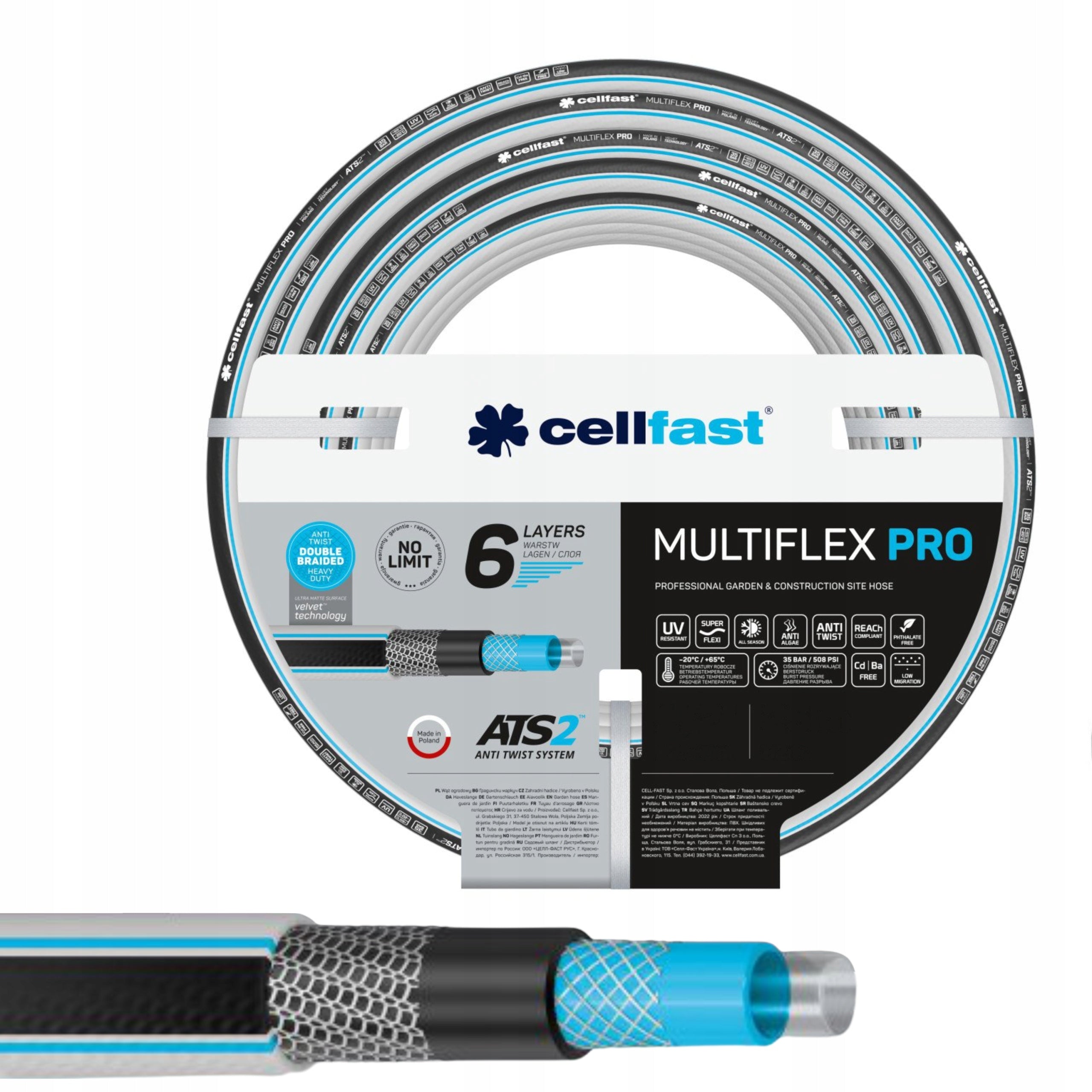 GARDEN HOSE 6-LAYER MULTIFLEX PRO ATS2 3/4'' 50m 13-822 Polish