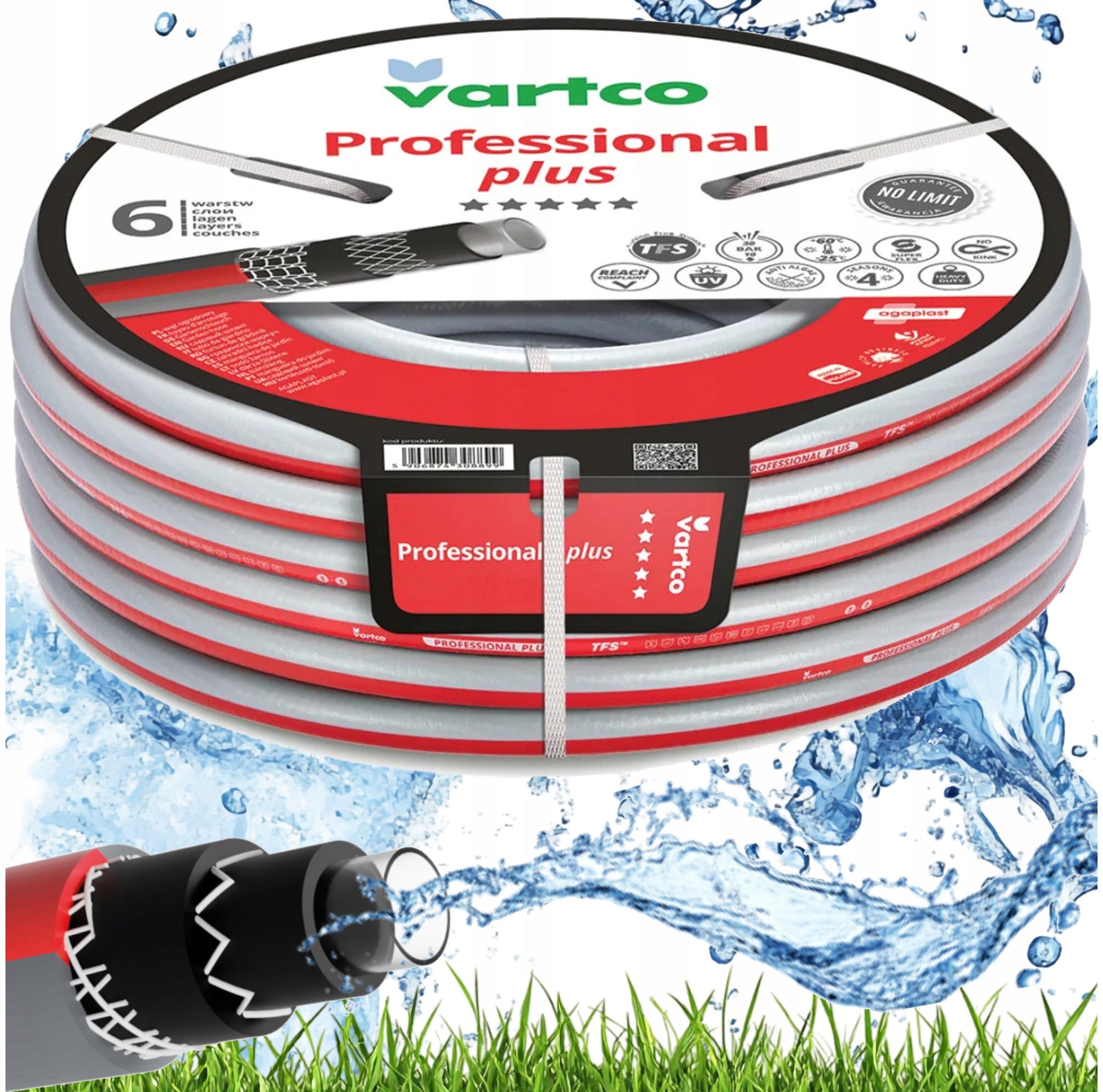 GARDEN HOSE REINFORCED 6-PLY VARTCO 30BAR 3/4''' 20M POLISH PRODUCT