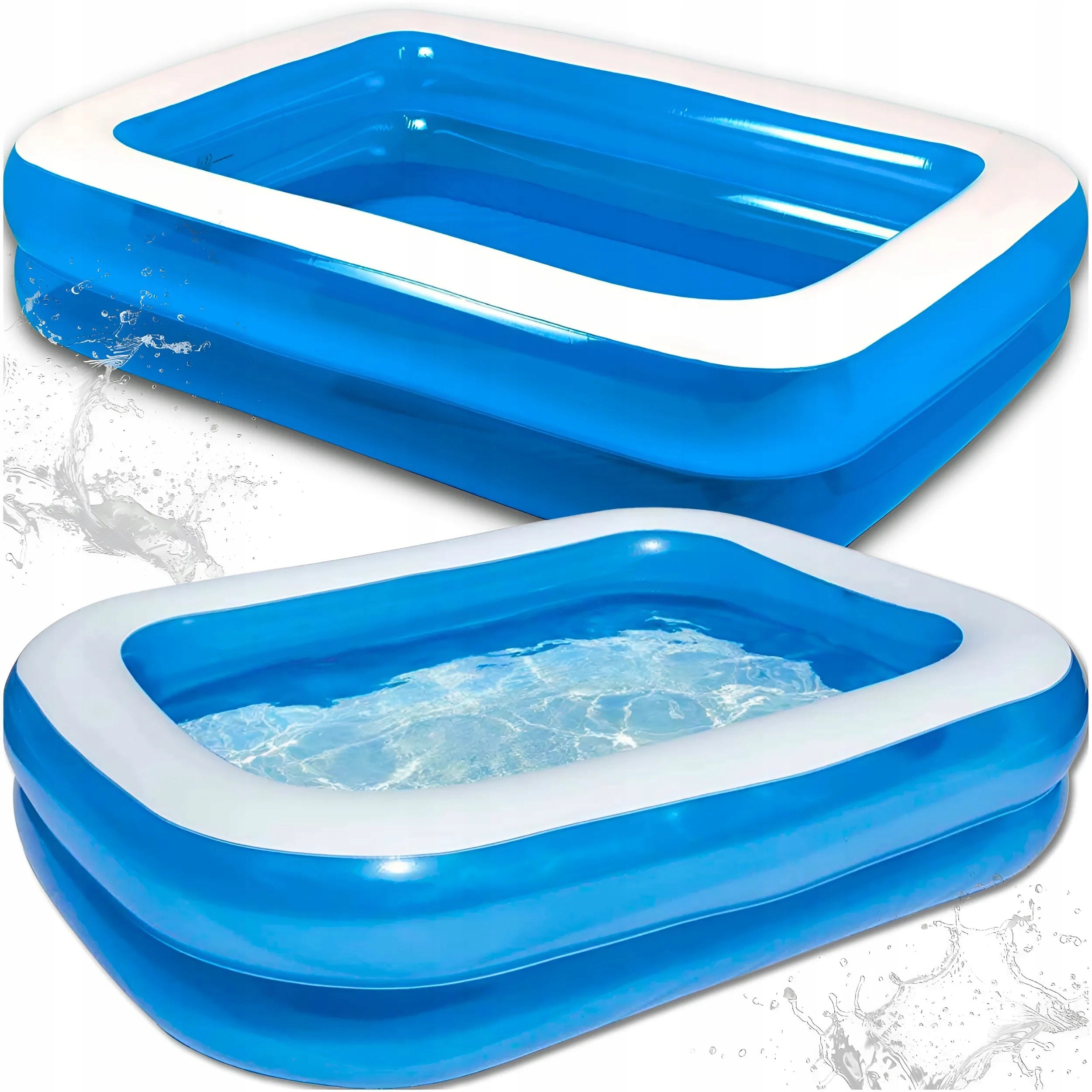 GARDEN INFLATABLE POOL FAMILY RECTANGULAR WHITE-BLUE 2.5.1 cm