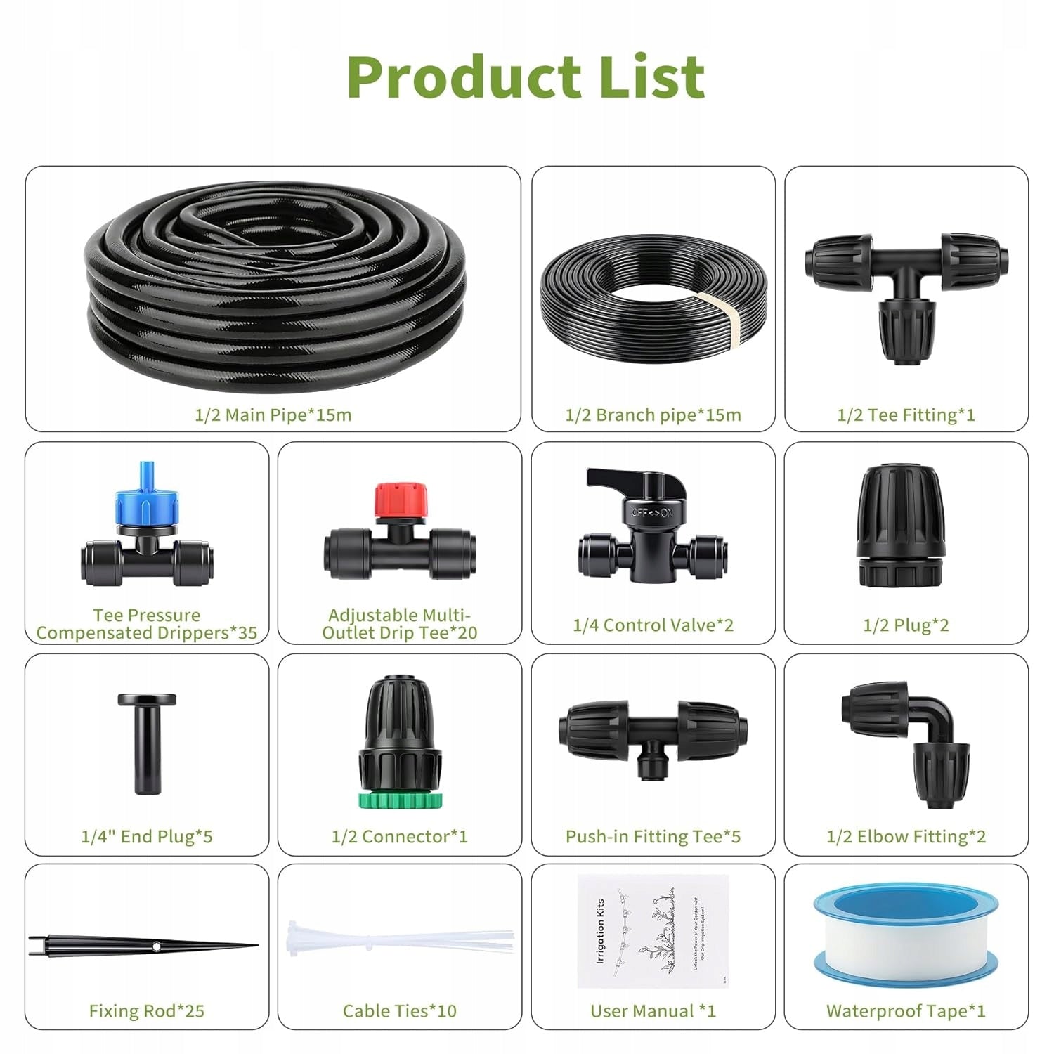 GARDEN IRRIGATION SYSTEM 101PCS AUTOMATIC COMPLETE EFFICIENT KIT Brand no brand
