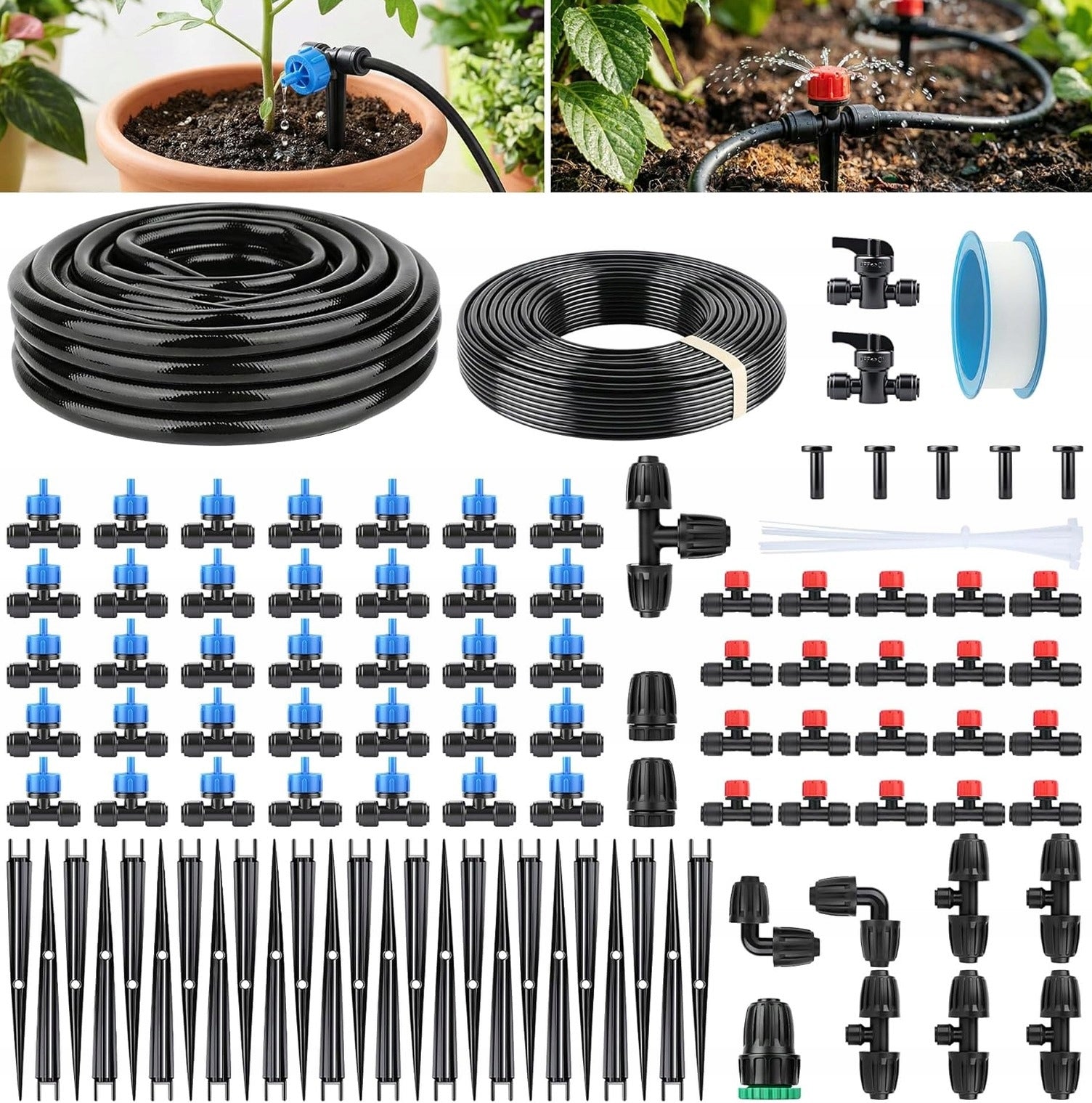 GARDEN IRRIGATION SYSTEM 101PCS AUTOMATIC COMPLETE EFFICIENT KIT