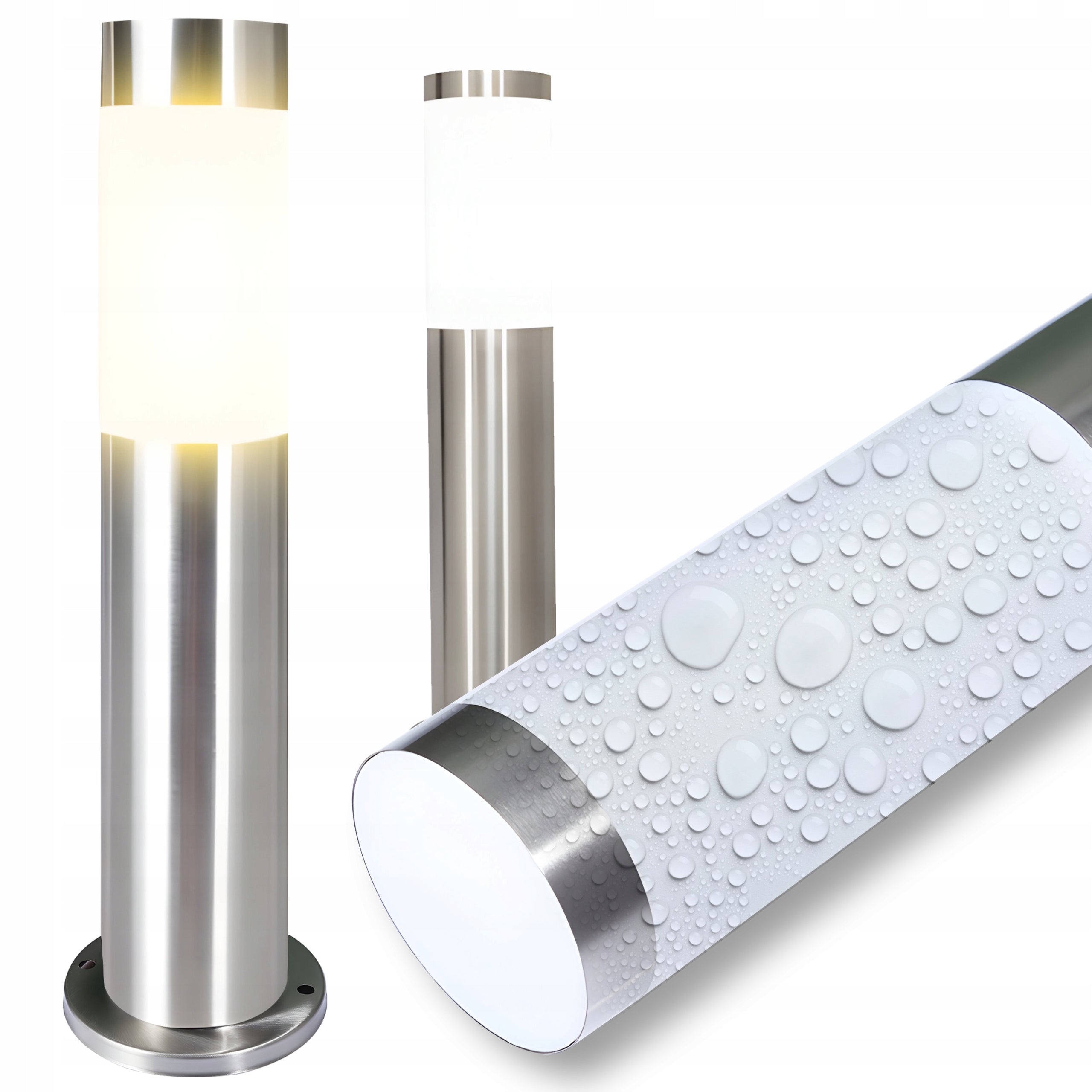 GARDEN LAMP LED STANDING POST E27 OUTDOOR ROUND 45 CM E27 SILVER
