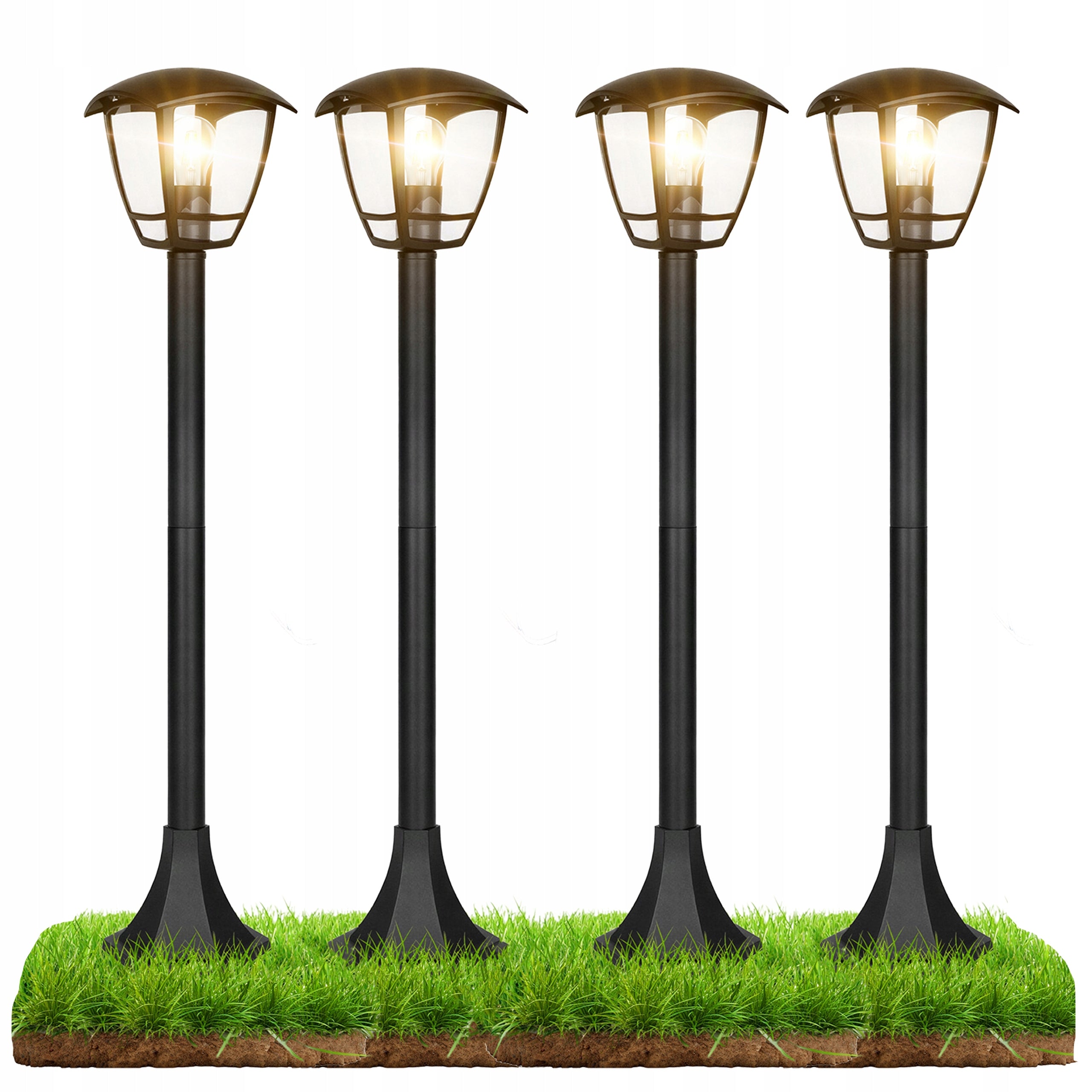 GARDEN LAMP POST Masterled Niko Lantern Black 93 cm E27 IP44 4x