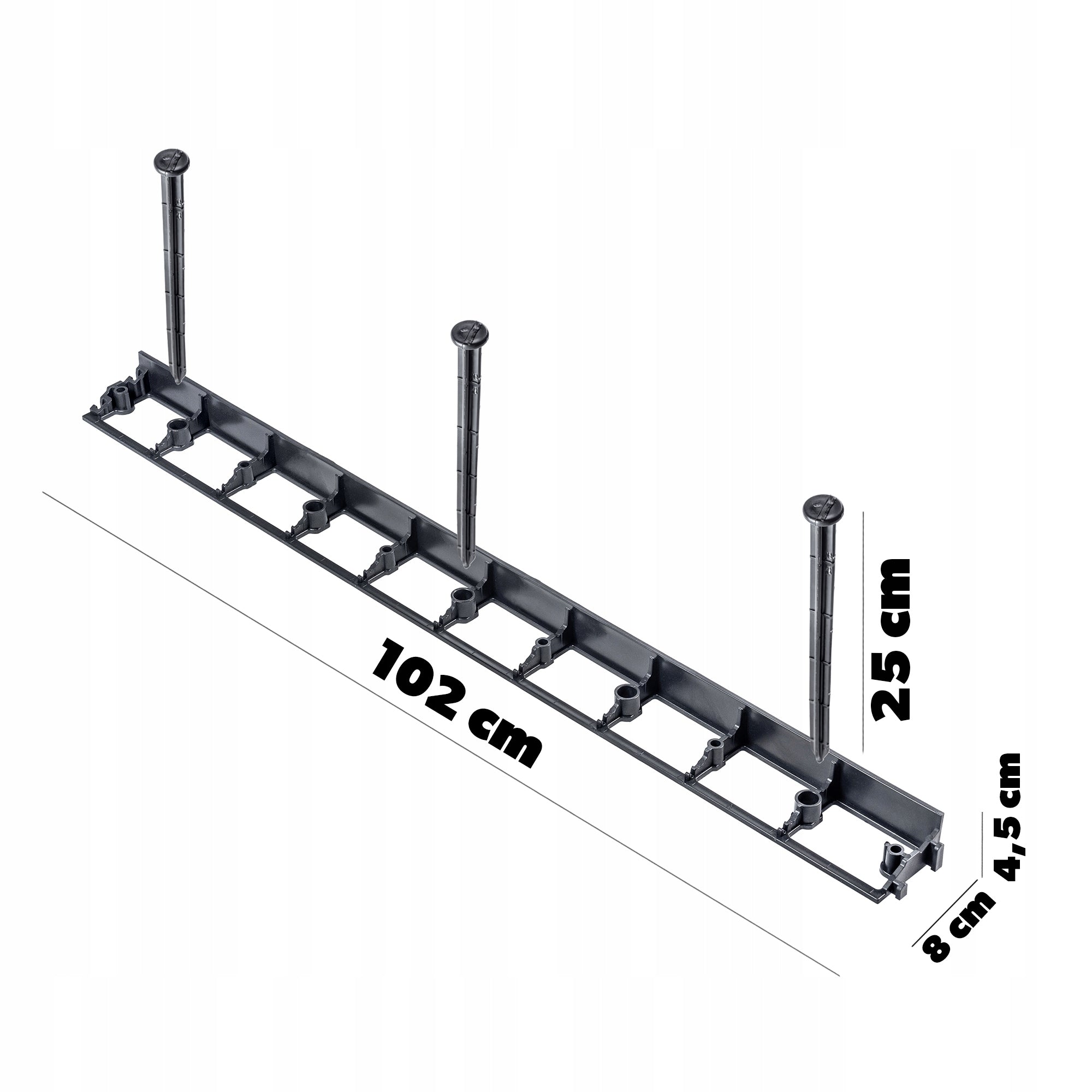 GARDEN LAWN EDGING PLASTIC 4,5cm 10 mb + 30 ANCHORS SET BLACK Manufacturer code K3949