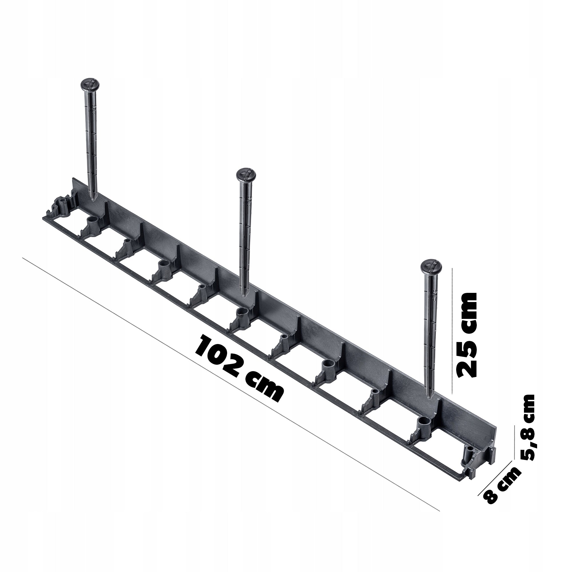 GARDEN LAWN EDGING PLASTIC 5,8cm 10 mb + 30 ANCHORS SET BLACK Manufacturer code K3957