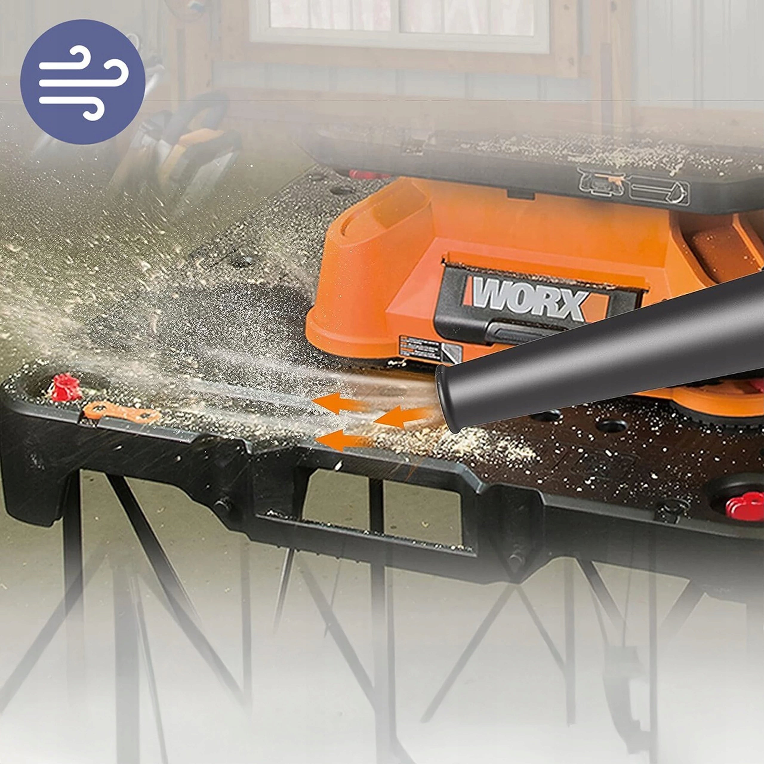 GARDEN LEAF CORDLESS BLOWER FOR GARDEN 2x AKU 2AH 21V POWER Air velocity 80 km/h