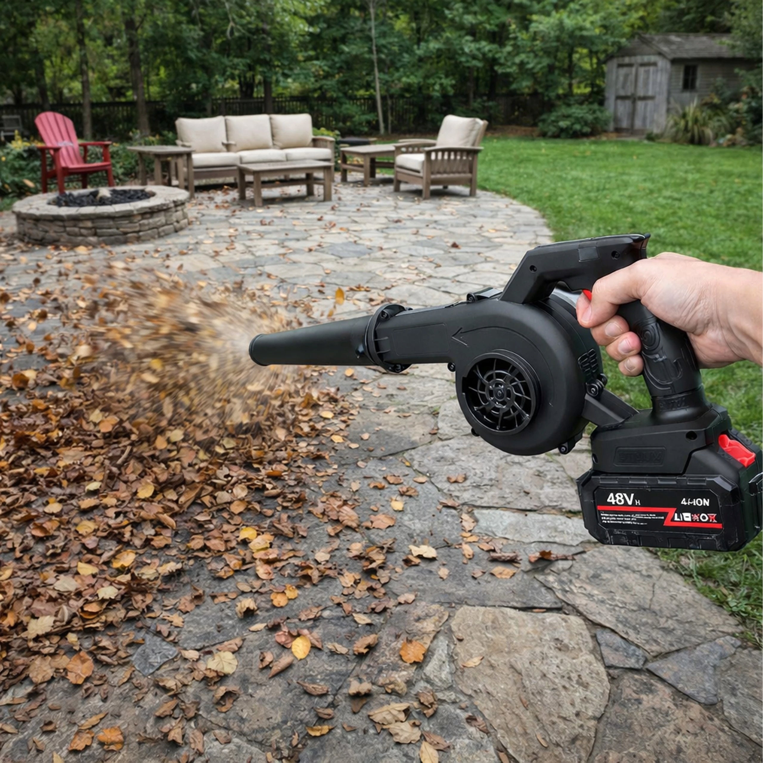 GARDEN LEAF CORDLESS BLOWER FOR GARDEN 2x AKU 2AH 21V POWER Power supply handheld