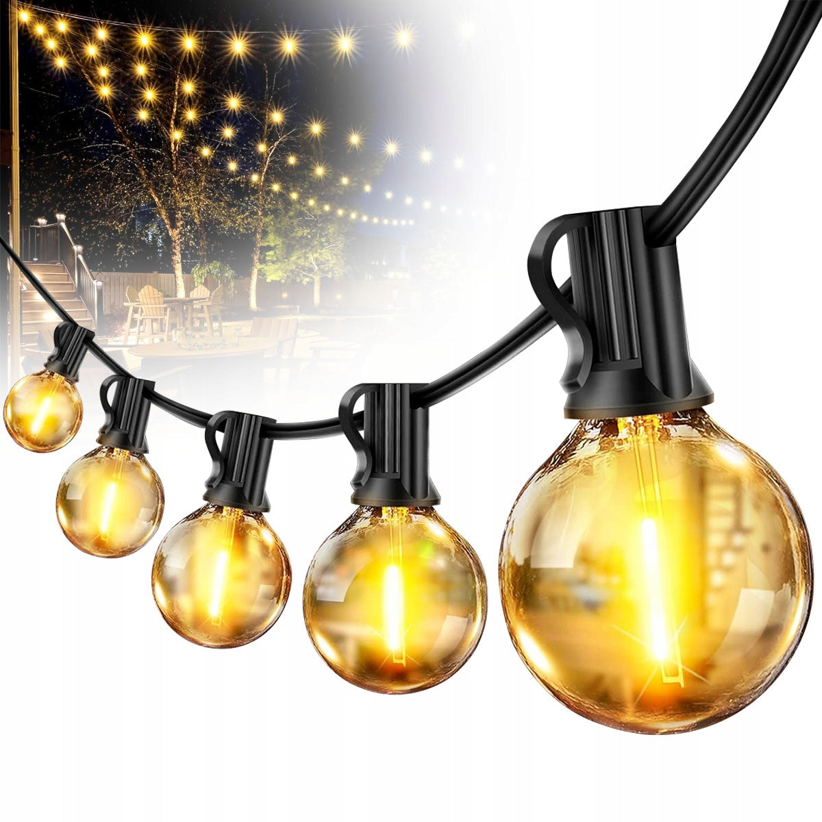 GARDEN LIGHT GARLAND 30m 50 LED Garden Lights 230v Outdoor Current