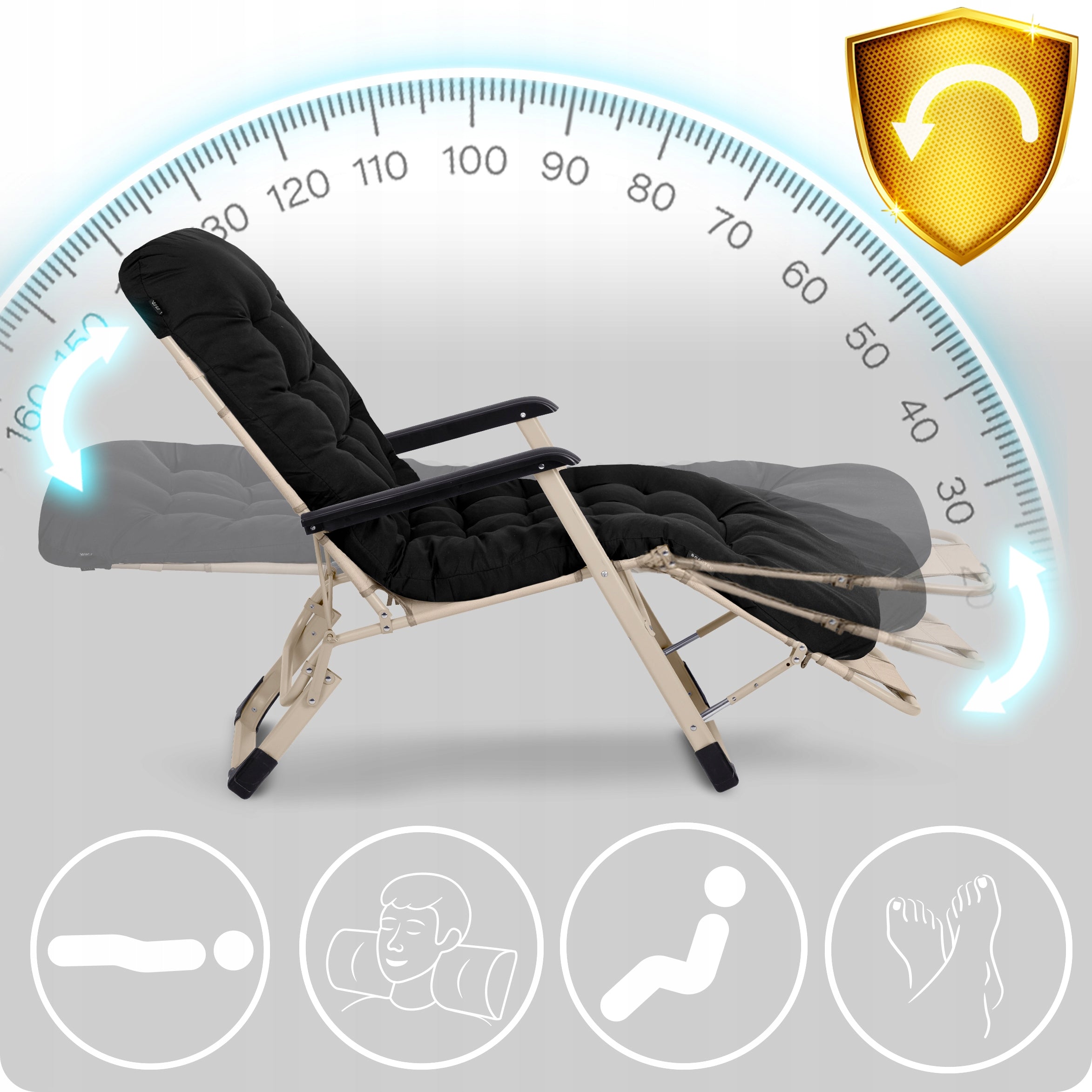 GARDEN LOUNGER BEACH CHAIR FOLDING CHAIR FOR GARDEN TERRACE 2 PCS Kind sunbed