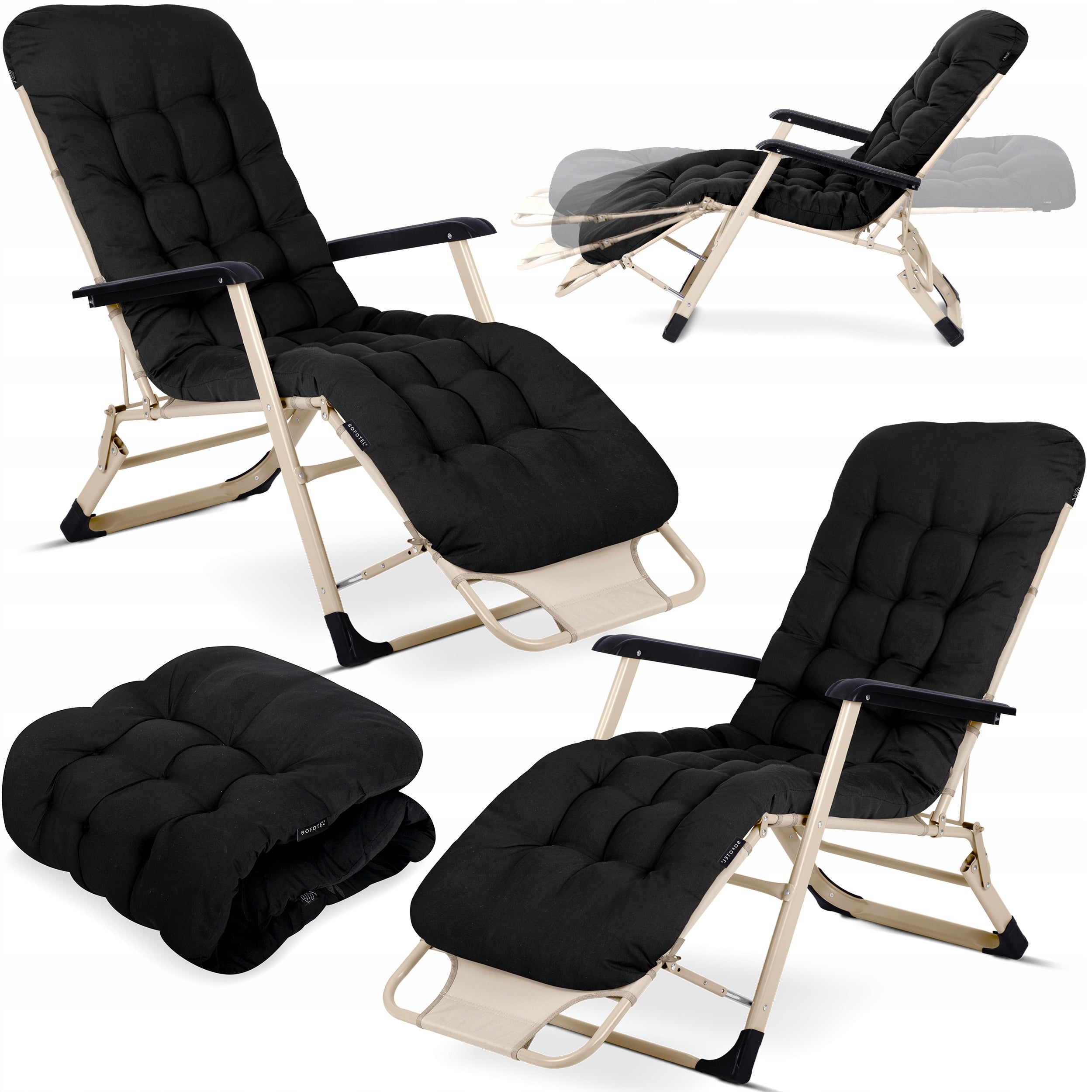 GARDEN LOUNGER BEACH CHAIR FOLDING CHAIR FOR GARDEN TERRACE 2 PCS Manufacturer code 286400-2