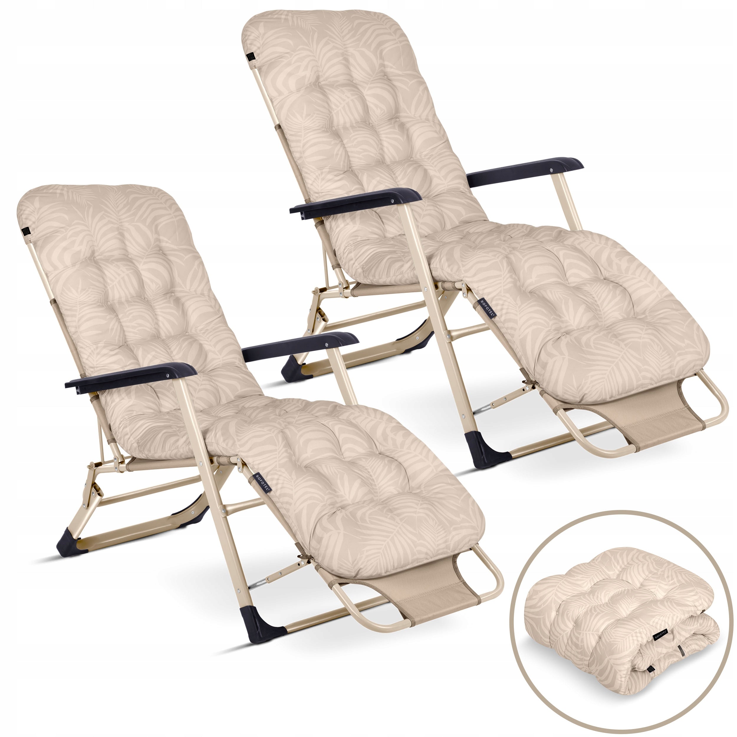GARDEN LOUNGER BEACH CHAIR FOLDING CHAIR FOR GARDEN TERRACE 2 PCS