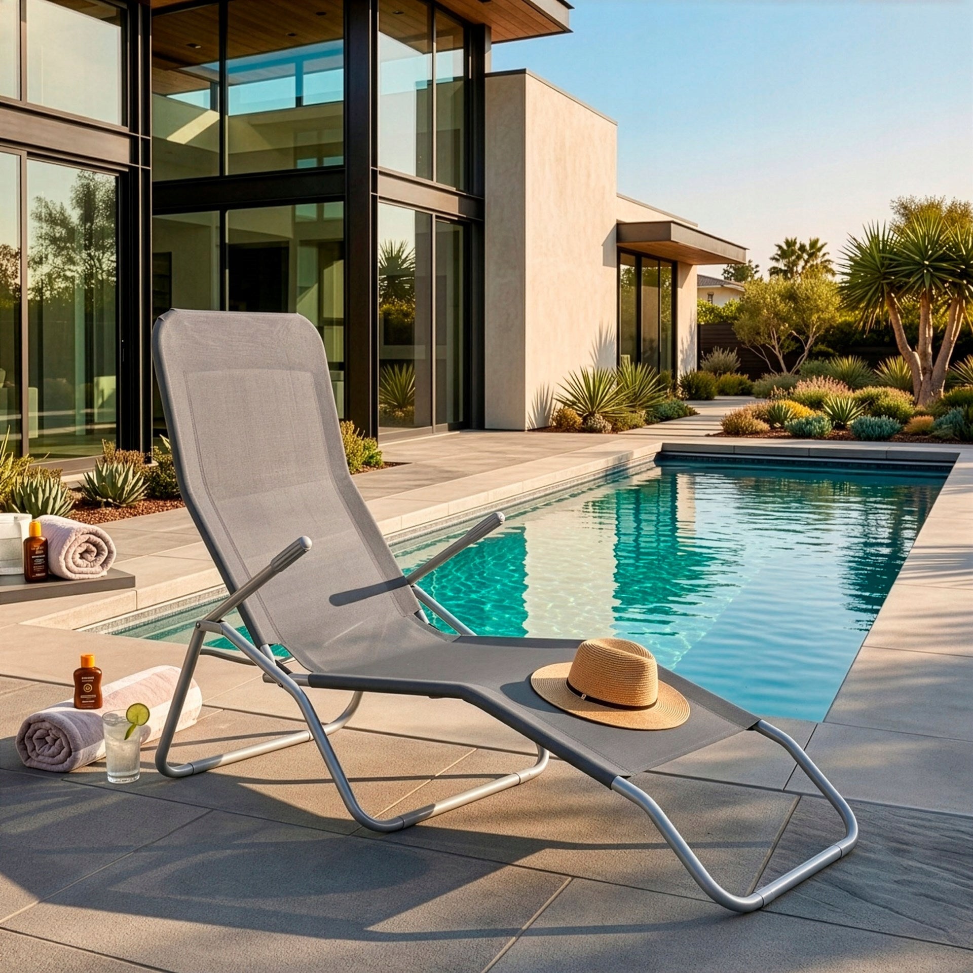 GARDEN LOUNGER BEACH CHAIR HIKING CHAIR FOLDING ZERO GRAVITY Packaging status original