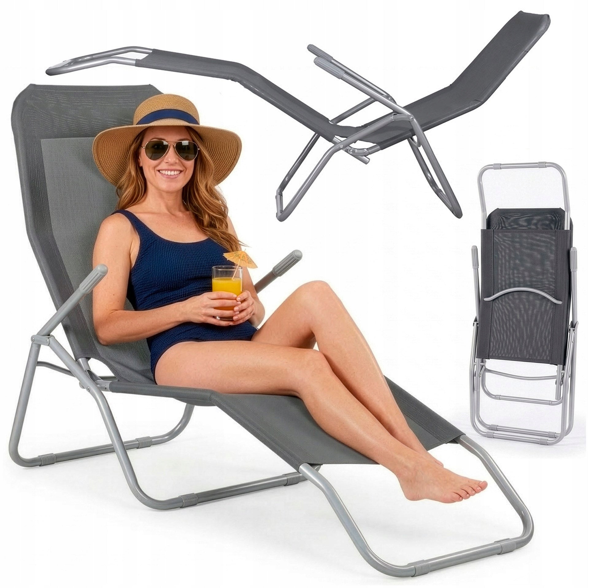 GARDEN LOUNGER BEACH CHAIR HIKING CHAIR FOLDING ZERO GRAVITY