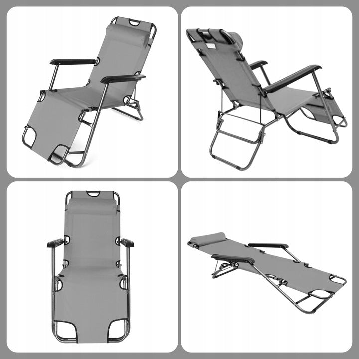 GARDEN LOUNGER BEACH FOLDING POOL CHAIR FOR OUTDOOR GARDEN Brand Care Life