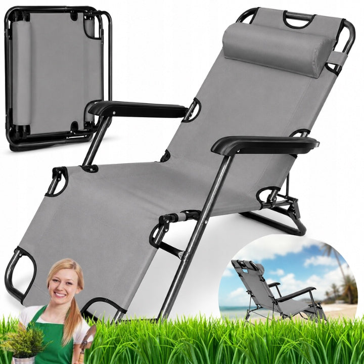 GARDEN LOUNGER BEACH FOLDING POOL CHAIR FOR OUTDOOR GARDEN