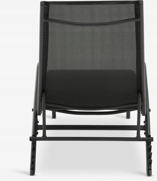 GARDEN LOUNGER COUCH STURDY STEEL FRAME STABLE POOL TERRACE Color black