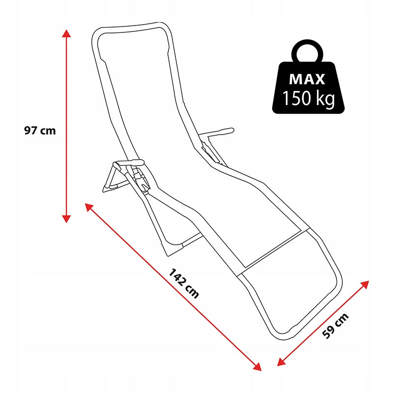 GARDEN LOUNGER FOLDING BEACH CHAIR ADJUSTABLE GRAVITY STRONG COUCH Manufacturer code PATIO-GR