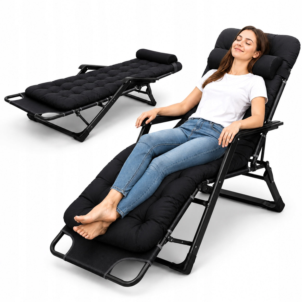 GARDEN LOUNGER FOLDING ZERO GRAVITY BEACH CHAIR TERRACE CHAIR BALCONY