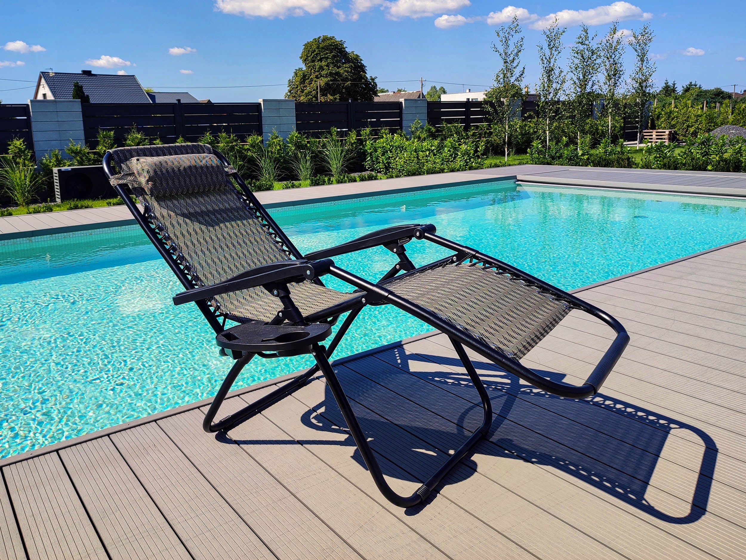 GARDEN LOUNGER FOLDING ZERO GRAVITY ORION BEACH CHAIR PATIO CHAIR Color brown