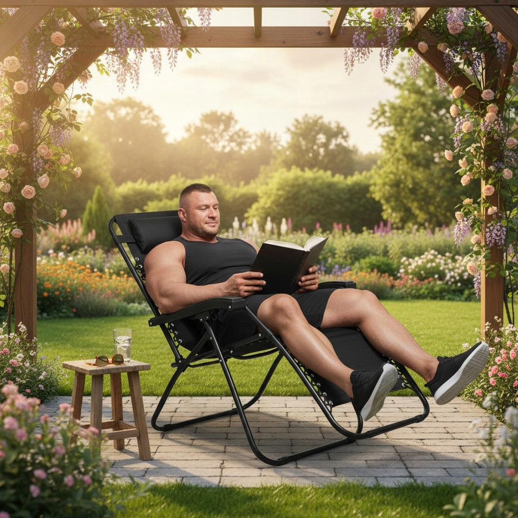 GARDEN LOUNGER Folding Beach Chair Camping Chair for GARDEN Goliat Brand Goliat