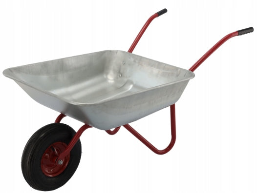 GARDEN METAL WHEELBARROW LIGHT GALVANIZED METAL WHEEL 80/120 L