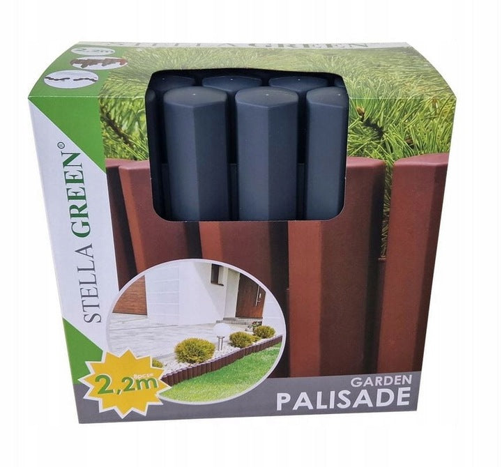 GARDEN PALISADE 2,2M ECO-EDGE FENCE STAKES ANTHRACITE POLISH PRODUCT Packaging status original