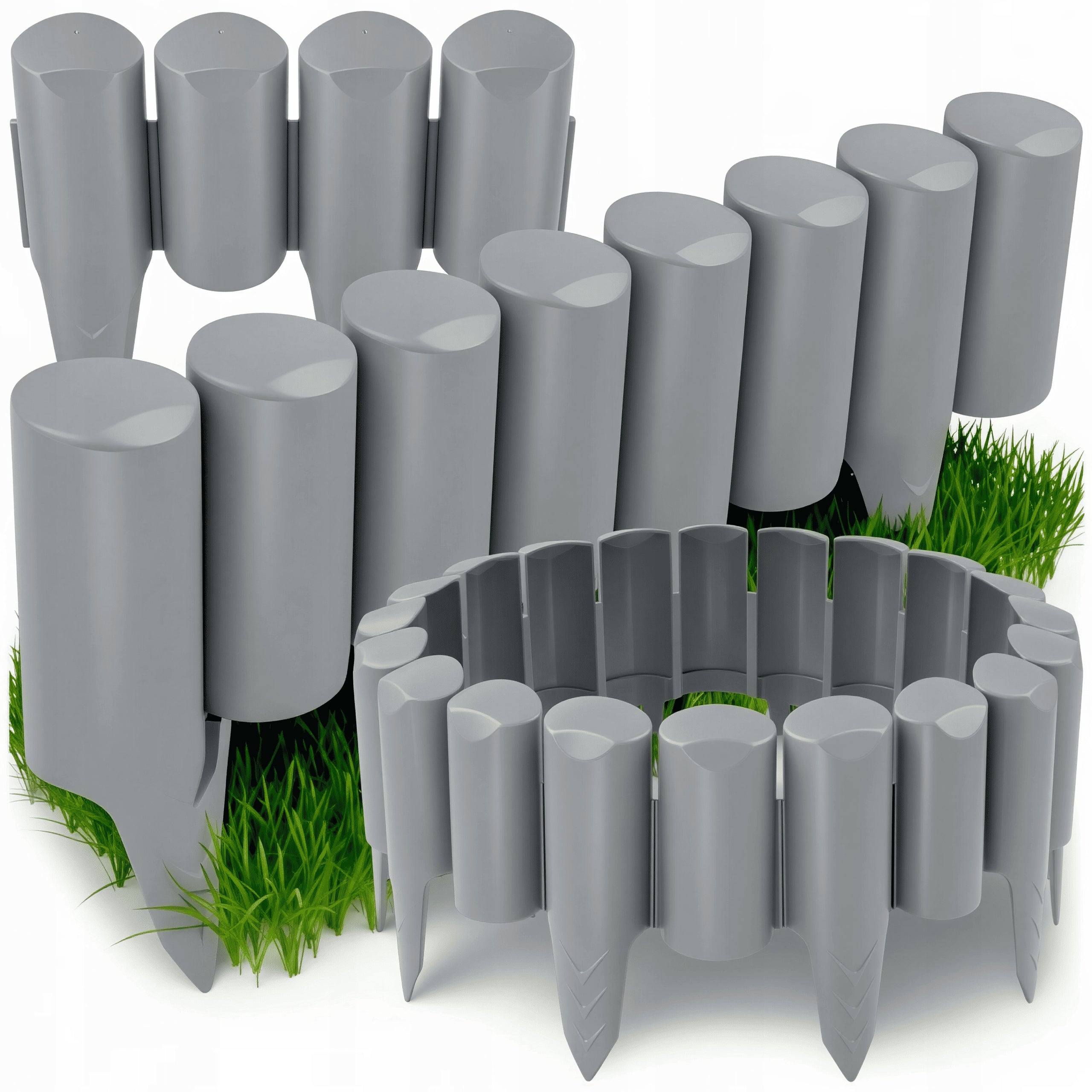 GARDEN PALISADE 240cm UV High Graphite / Grey Garden Fence edging
