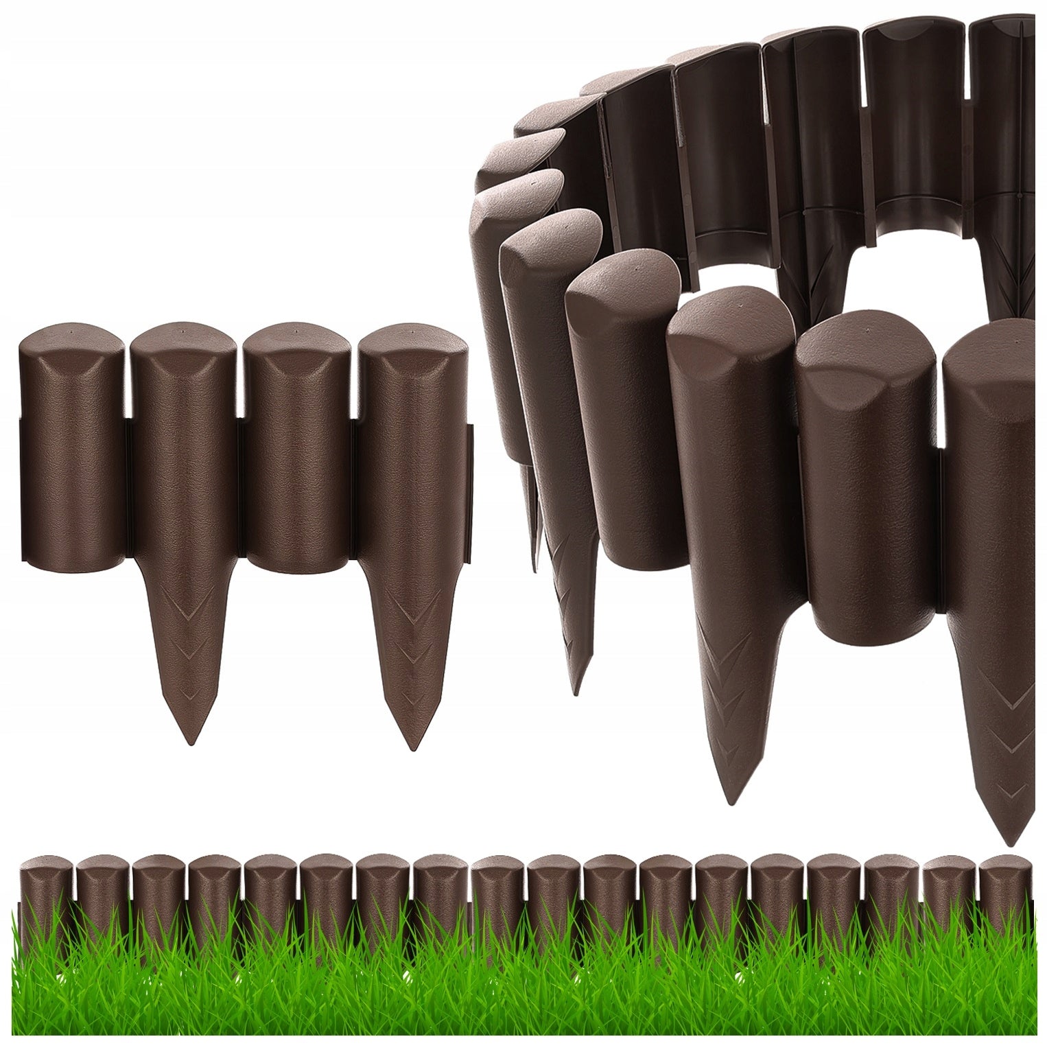 GARDEN PALISADE HIGH - 240 cm Lawn Garden edging Bronze SOLID Manufacturer code 5903819950175