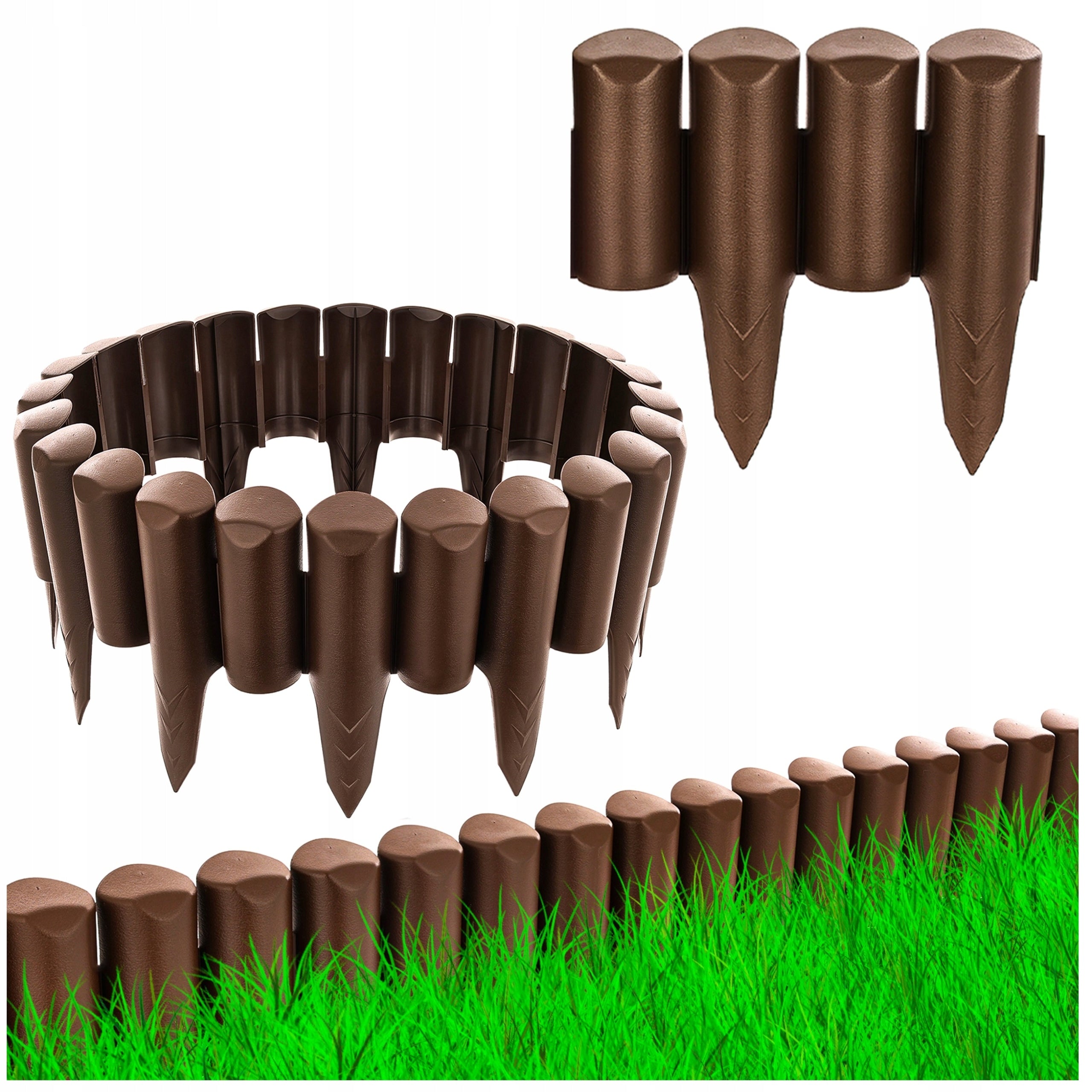 GARDEN PALISADE HIGH - 240 cm Lawn Garden edging Bronze SOLID Packaging status original