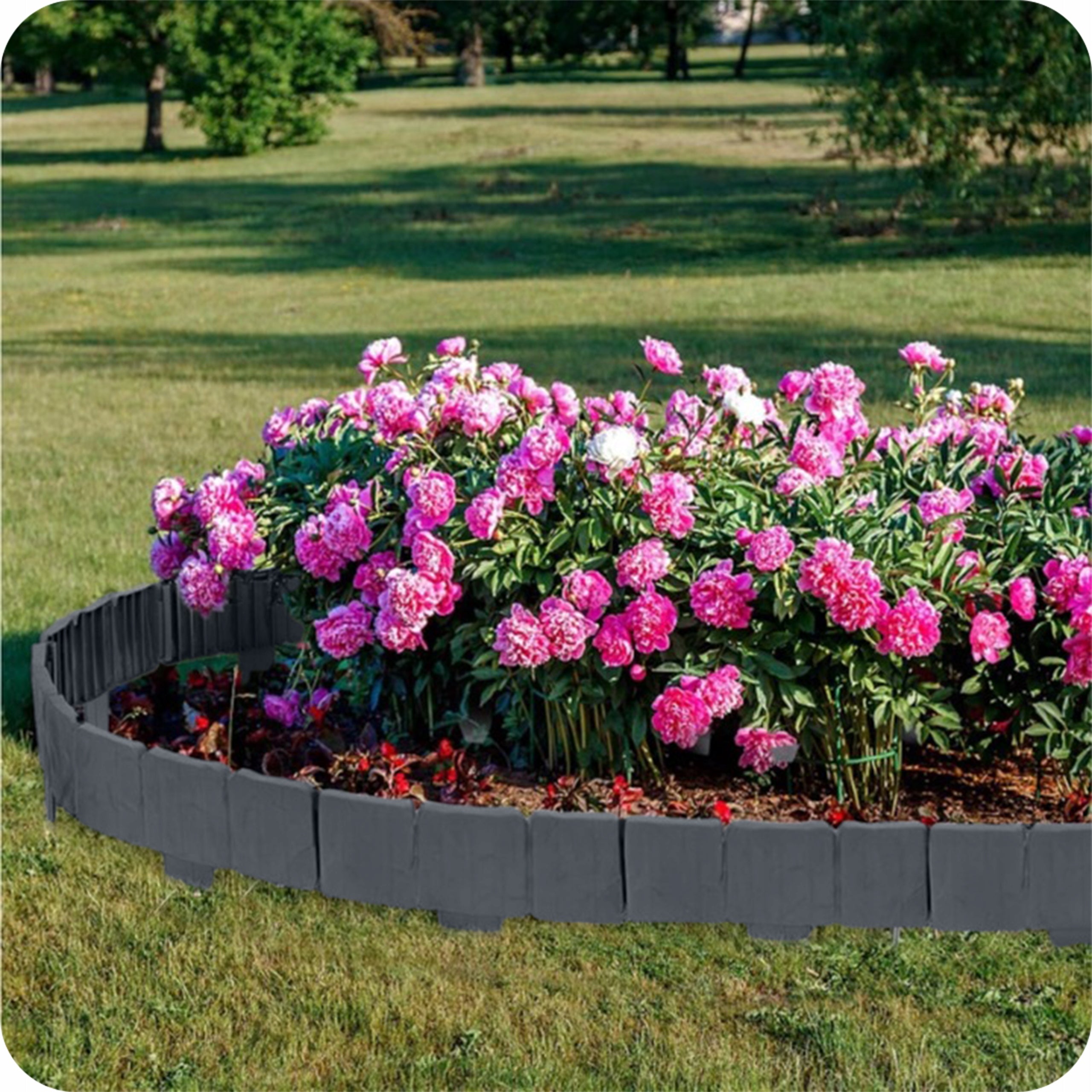 GARDEN PALISADE LAWN EDGING ANTHRACITE STONE 250 x 23cm SET x2 Manufacturer code OBRZEŻE OGRODOWE 250 x 23 cm ANTRACYT KAMIEŃ