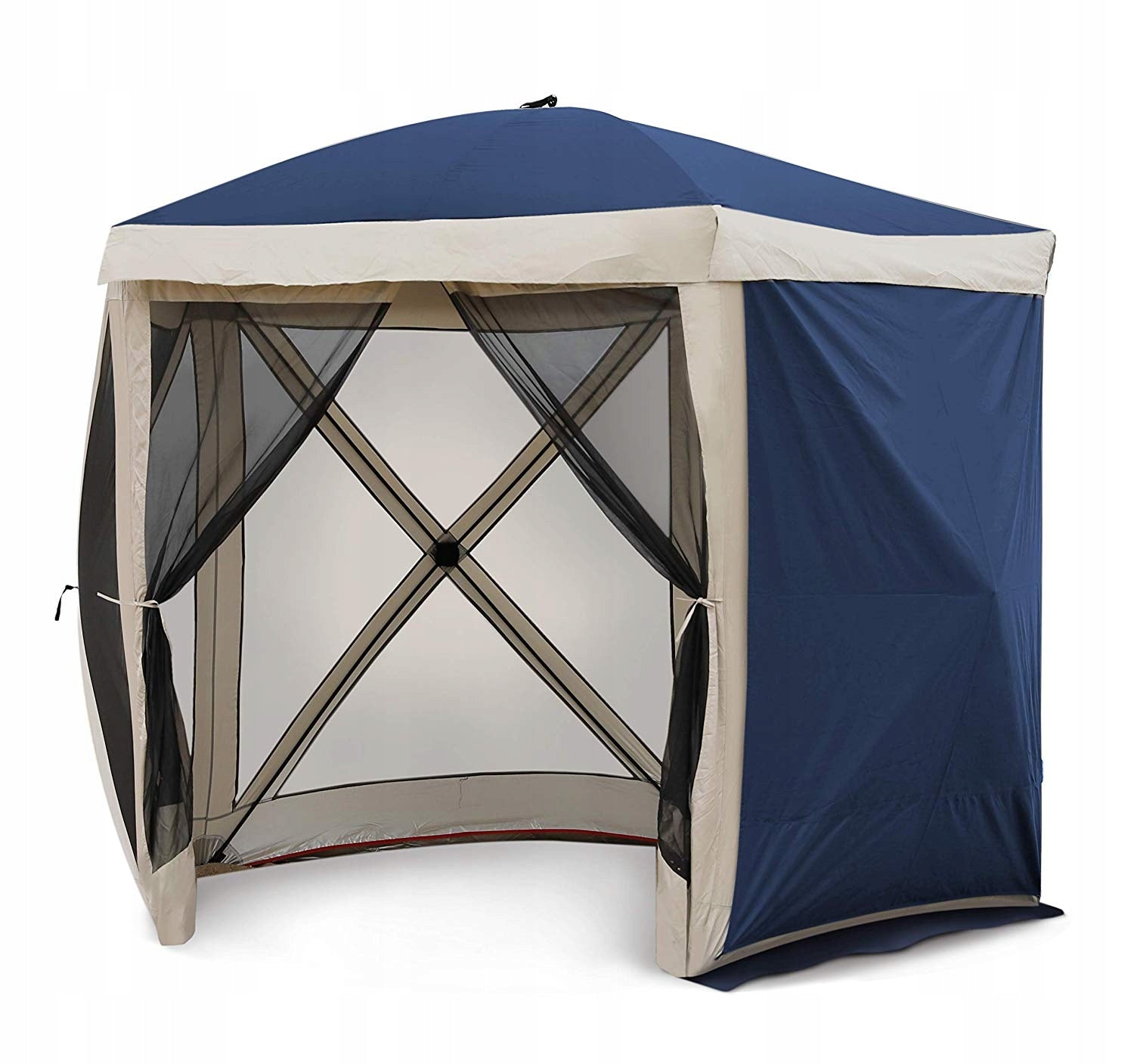 GARDEN PAVILION 2,6x2,6 M EXPRESS TENT BLUE POP UP MOSQUITO NETS