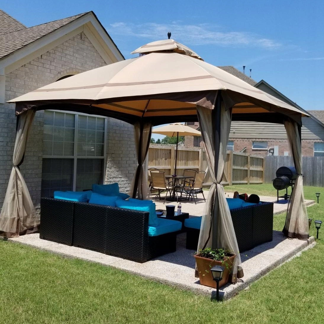 GARDEN PAVILION 3x4 m GARDEN TENT, MOSQUITO NET, BEIGE, STEEL FRAME Manufacturer code A101012200