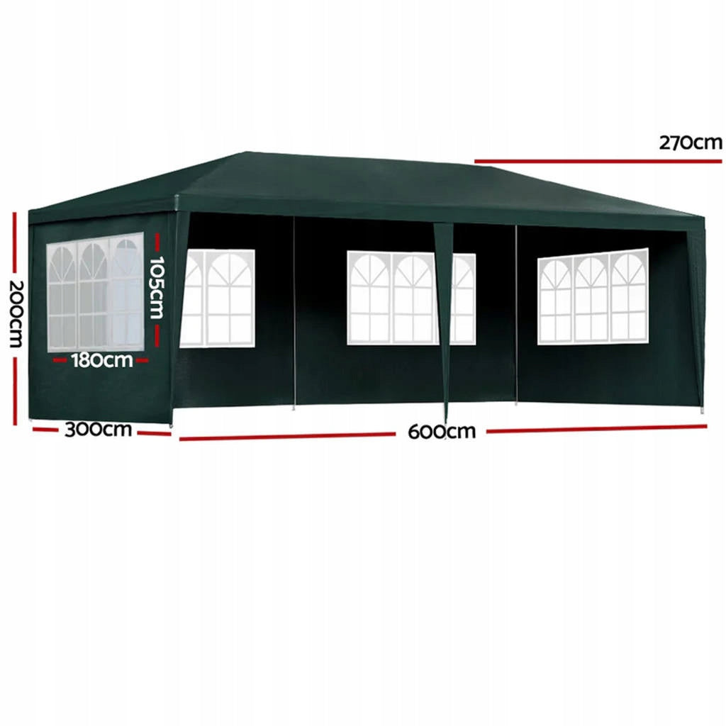 GARDEN PAVILION COMMERCIAL PARTY TENT 3x6 m + 6 SIDE WALLS Type pavilion